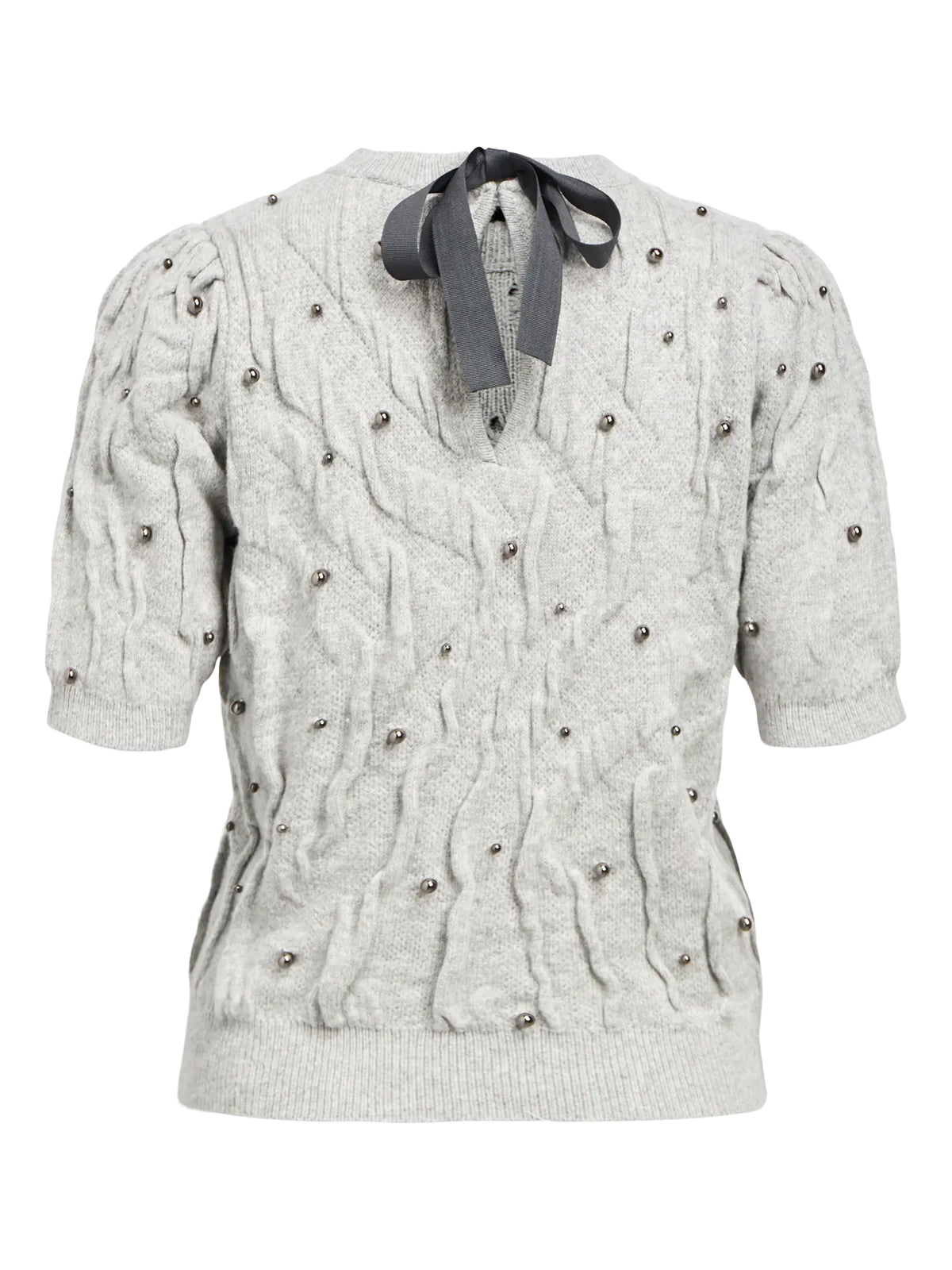 Penny Grey Cable Knit With Studs