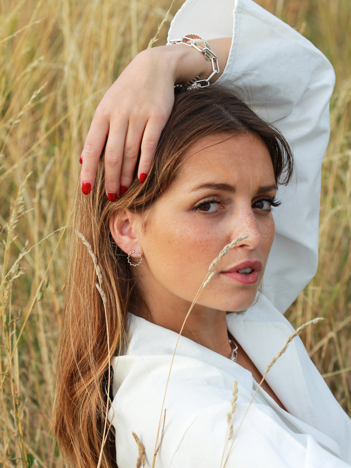 Olivia Taylor Mini Ondulée Studs Silver