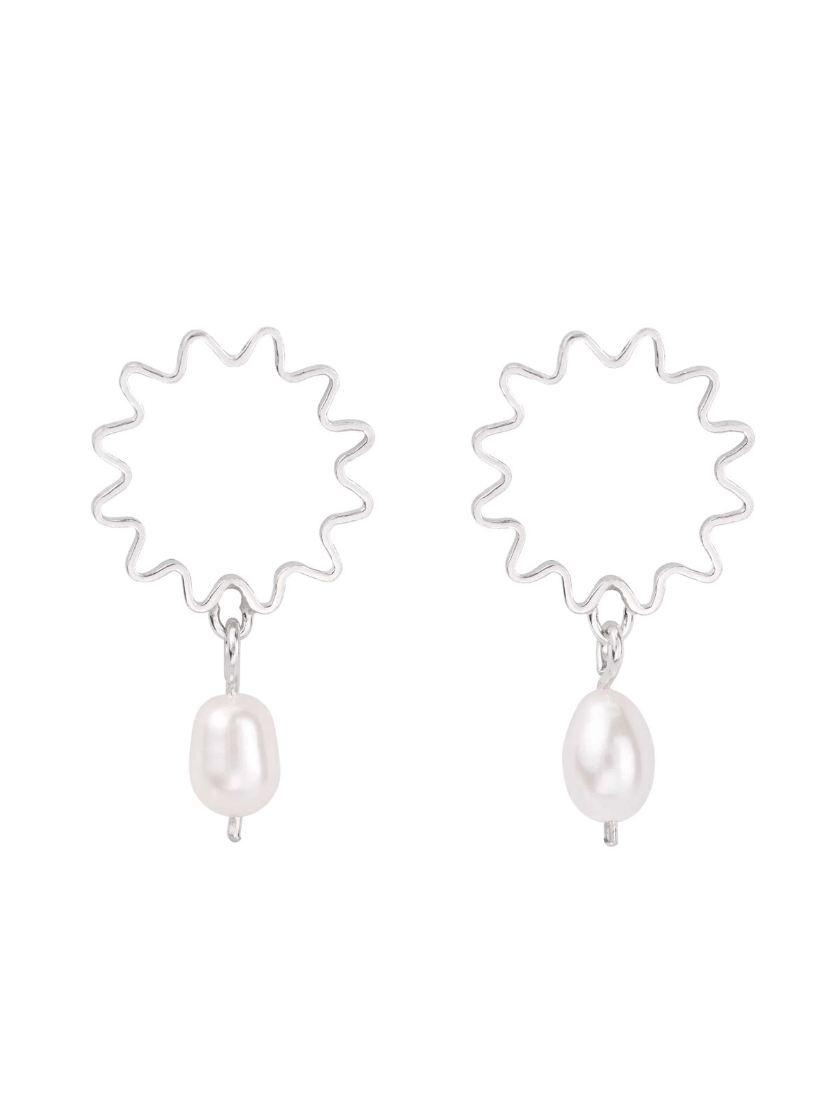 Olivia Taylor Mini Pearl Studs Silver