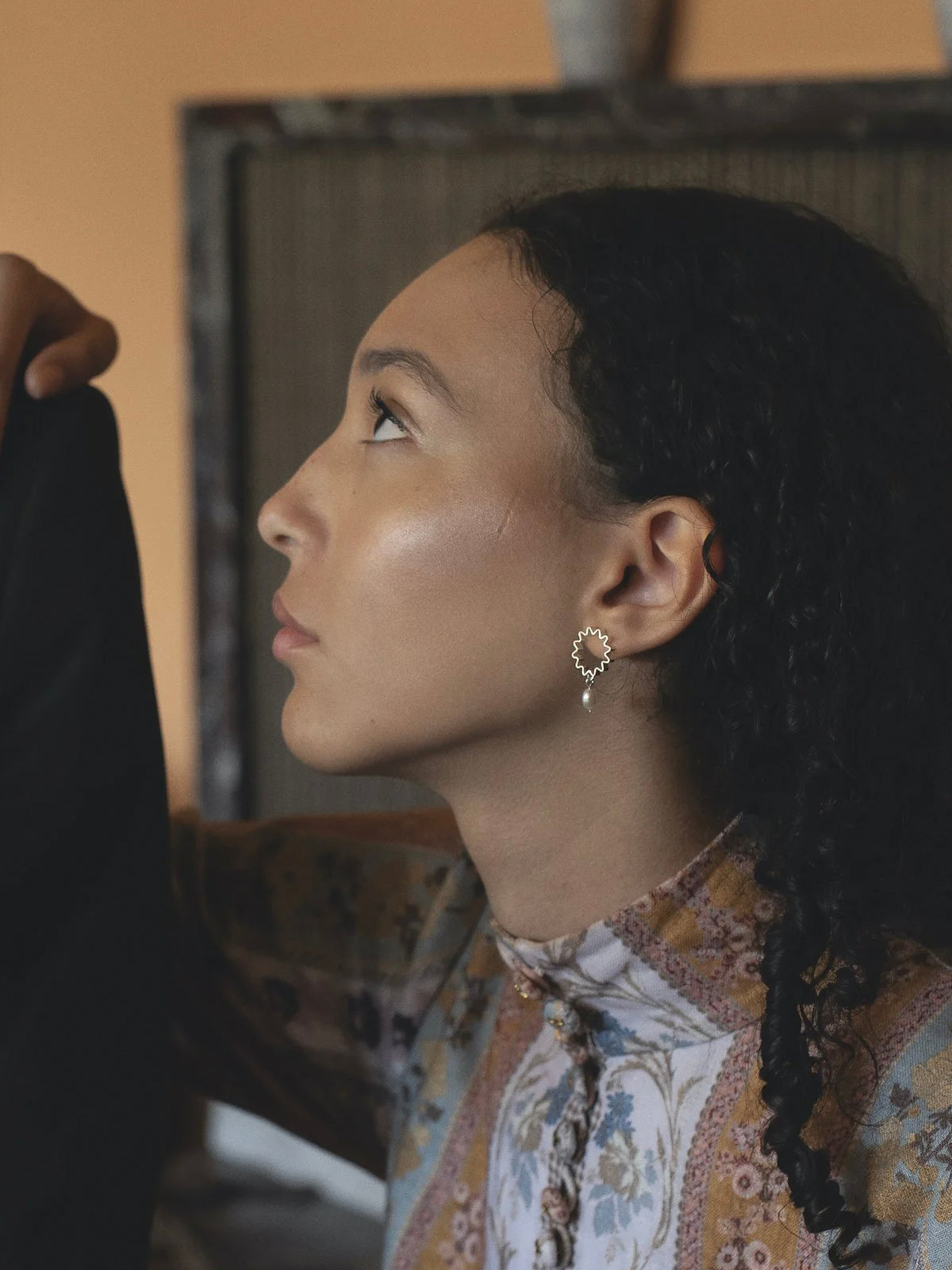 Olivia Taylor Mini Pearl Studs Silver