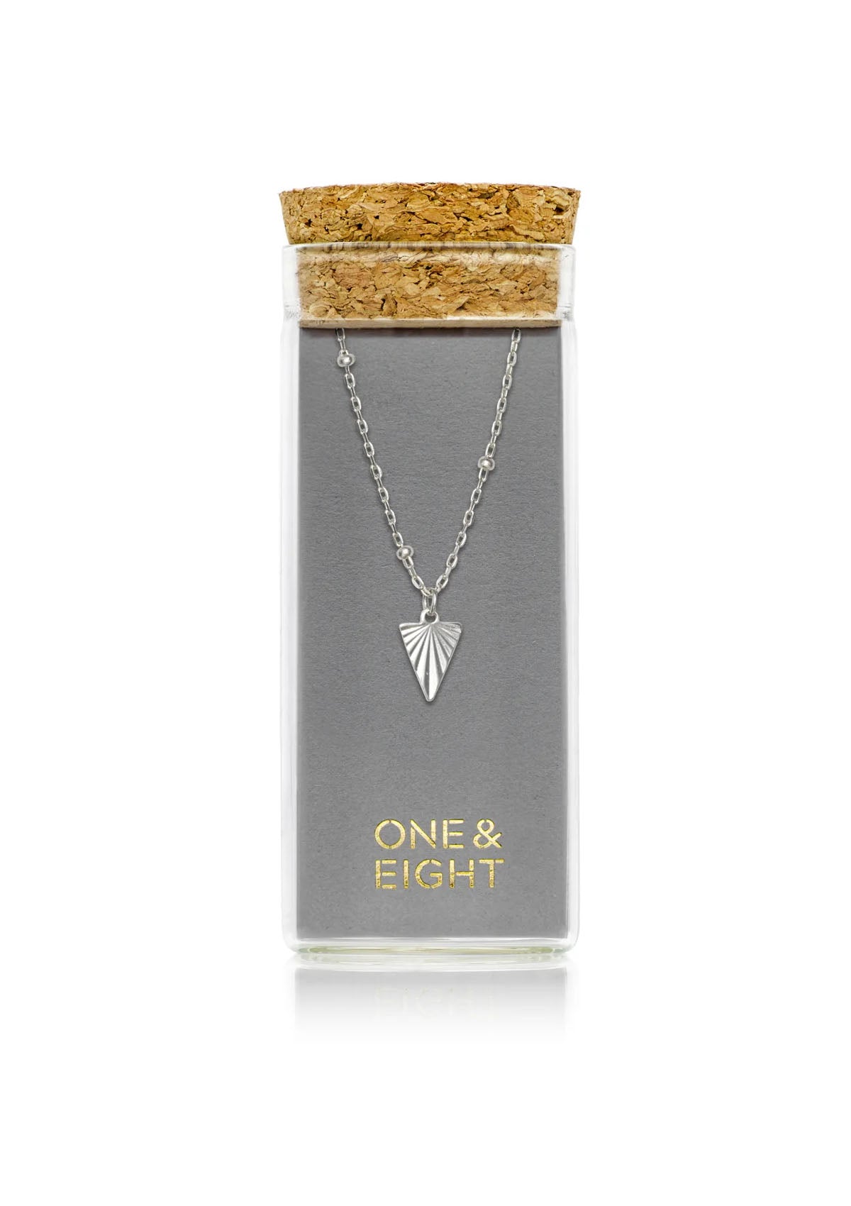 One & Eight Silver Triangle Satellite Necklace