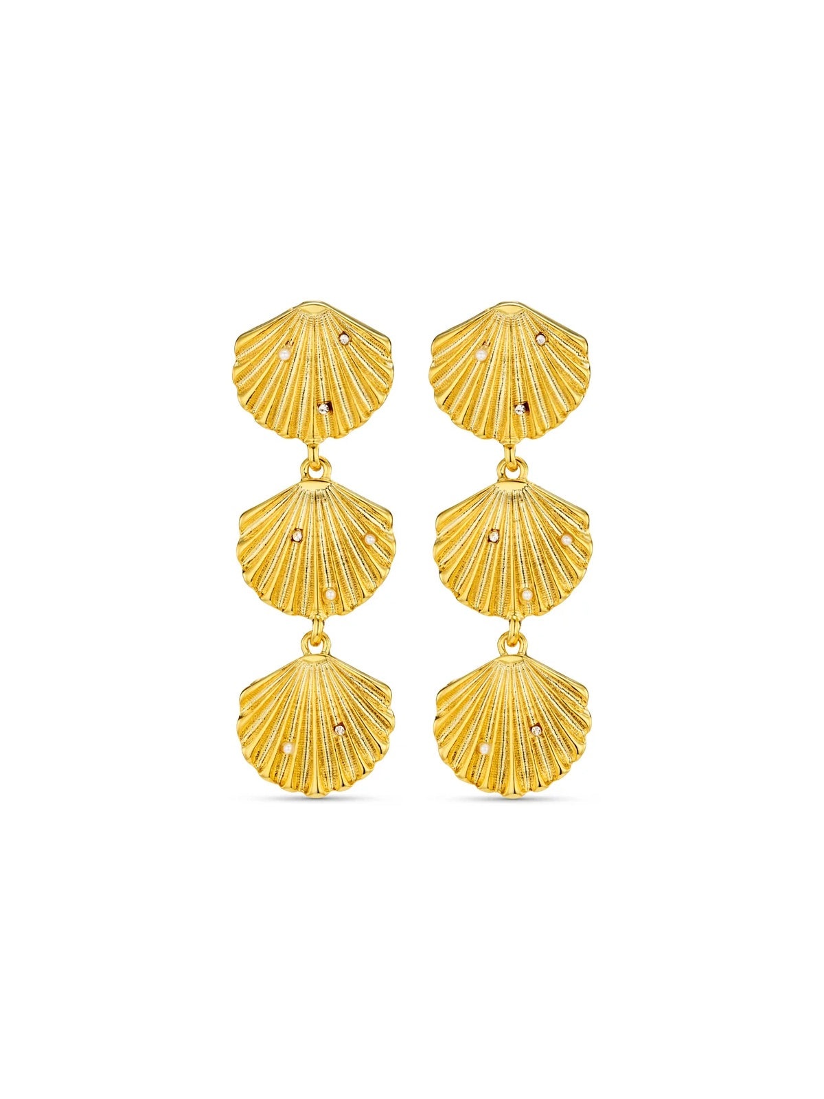 Orelia Statement Embellished Shell Drop Earrings