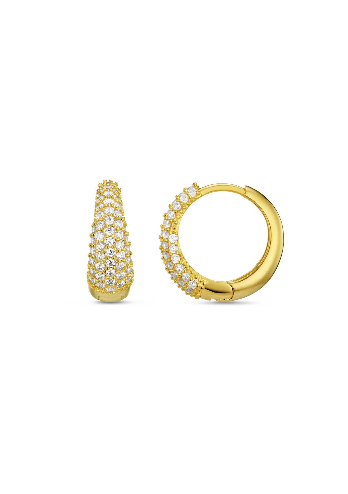 Orelia Pave Tapered Hoop Earring Gold