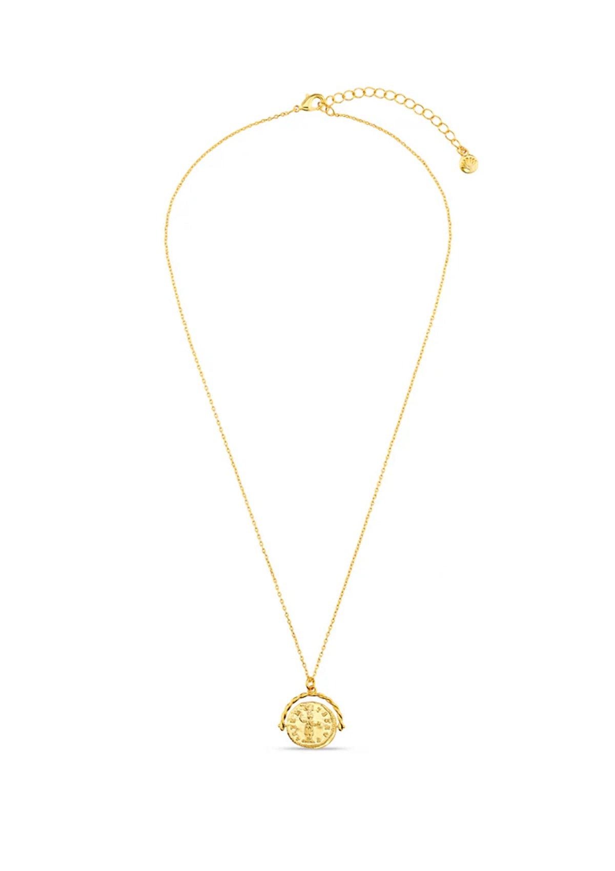 Orelia Medallion Spinner Necklace Gold