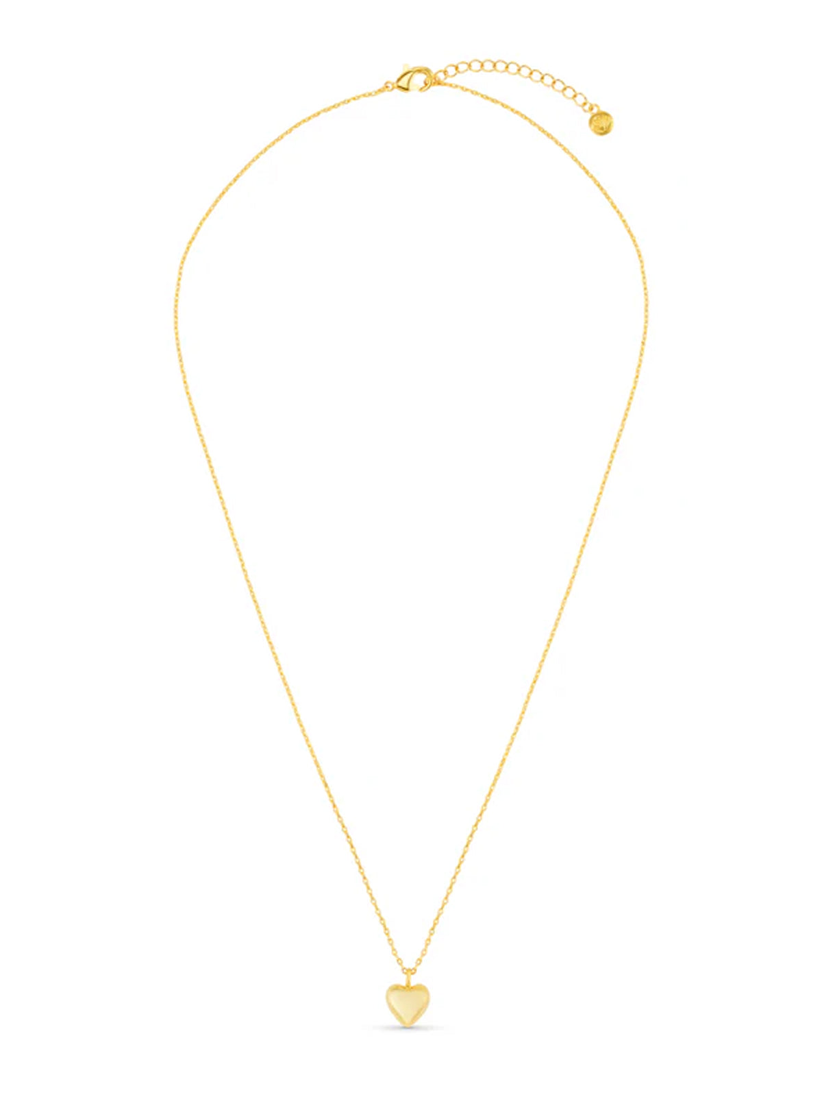 Orelia Domed Heart Charm Necklace Pale Gold