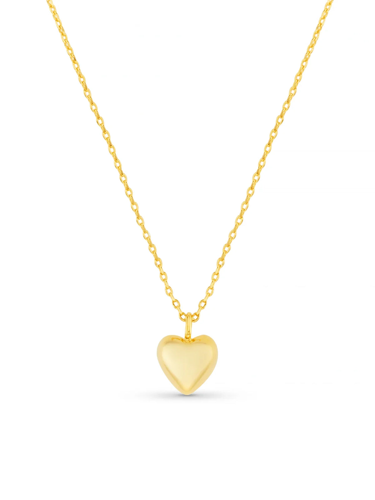 Orelia Domed Heart Charm Necklace Pale Gold