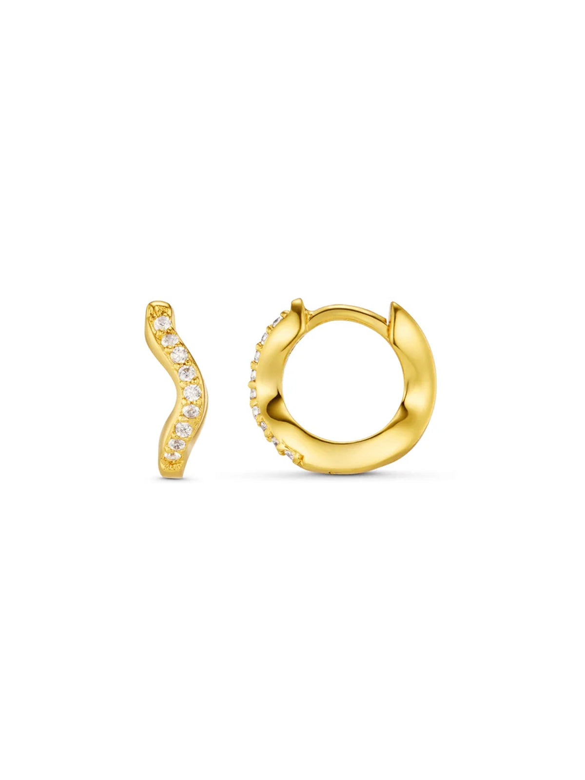 Orelia Fine Pave Wave Micro Hoop Earrings - Glebe Fashion