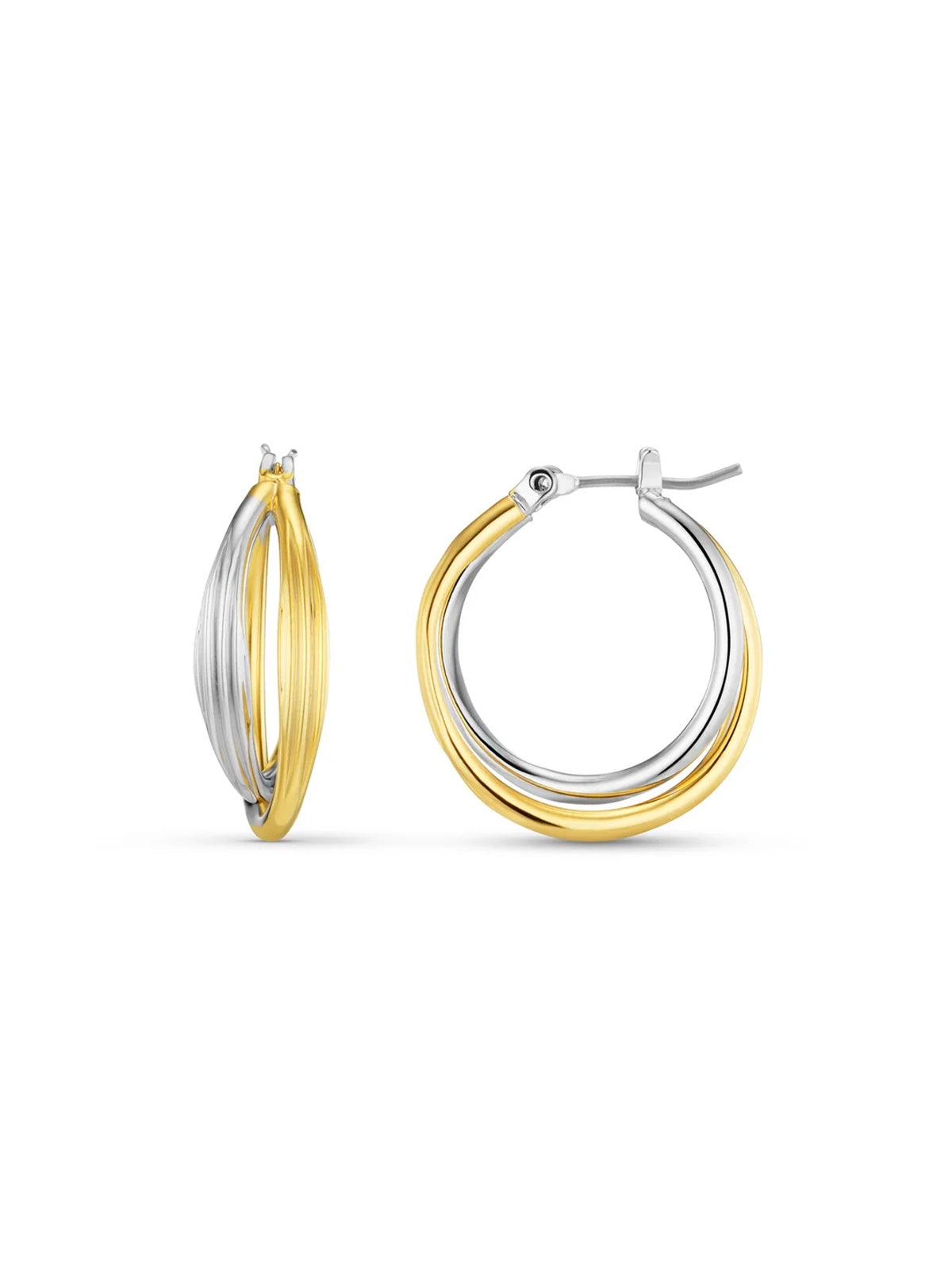 Orelia Mixed Interlocking Hoop Earrings