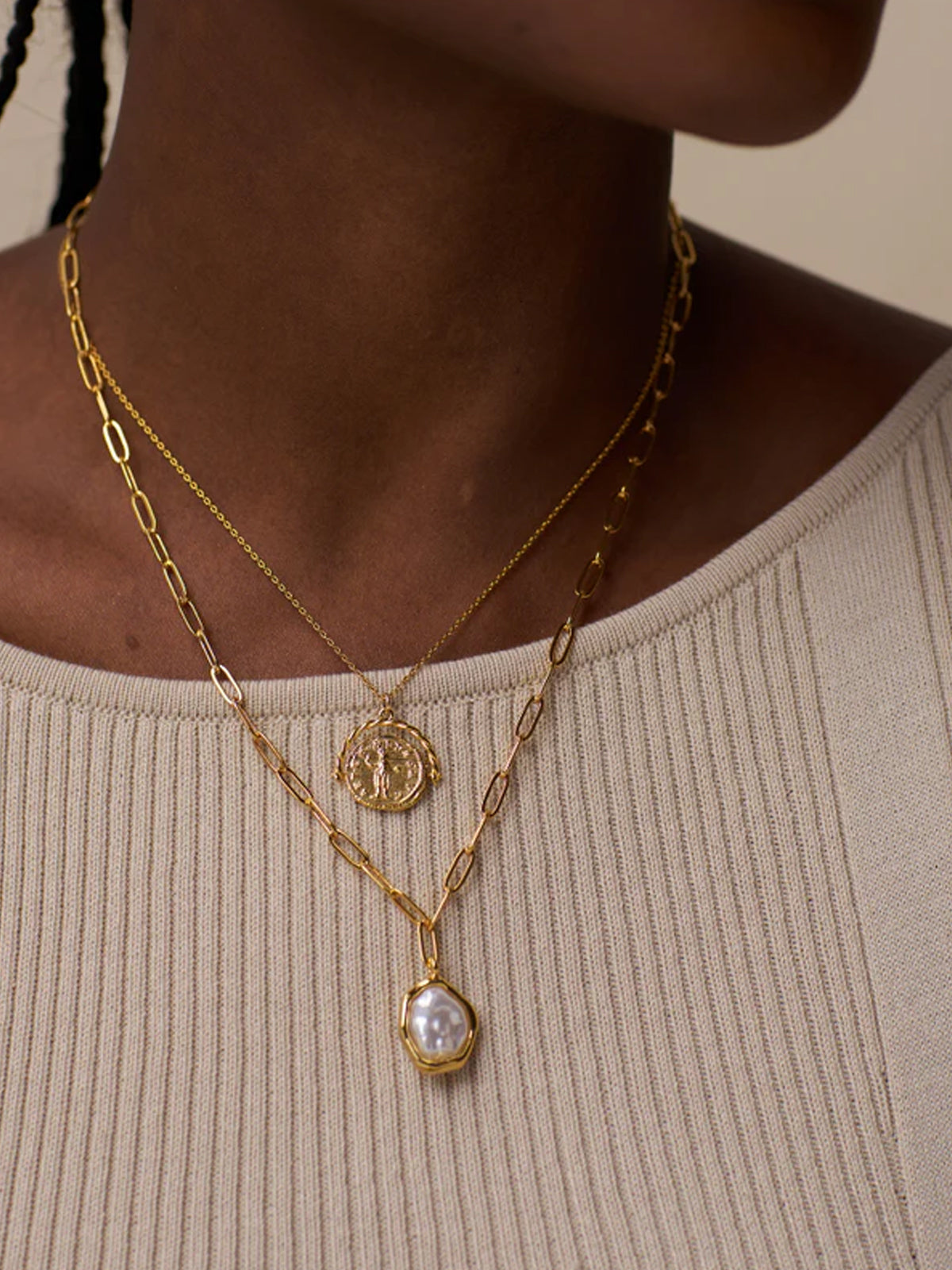 Orelia Molten Pearl Pendant Necklace