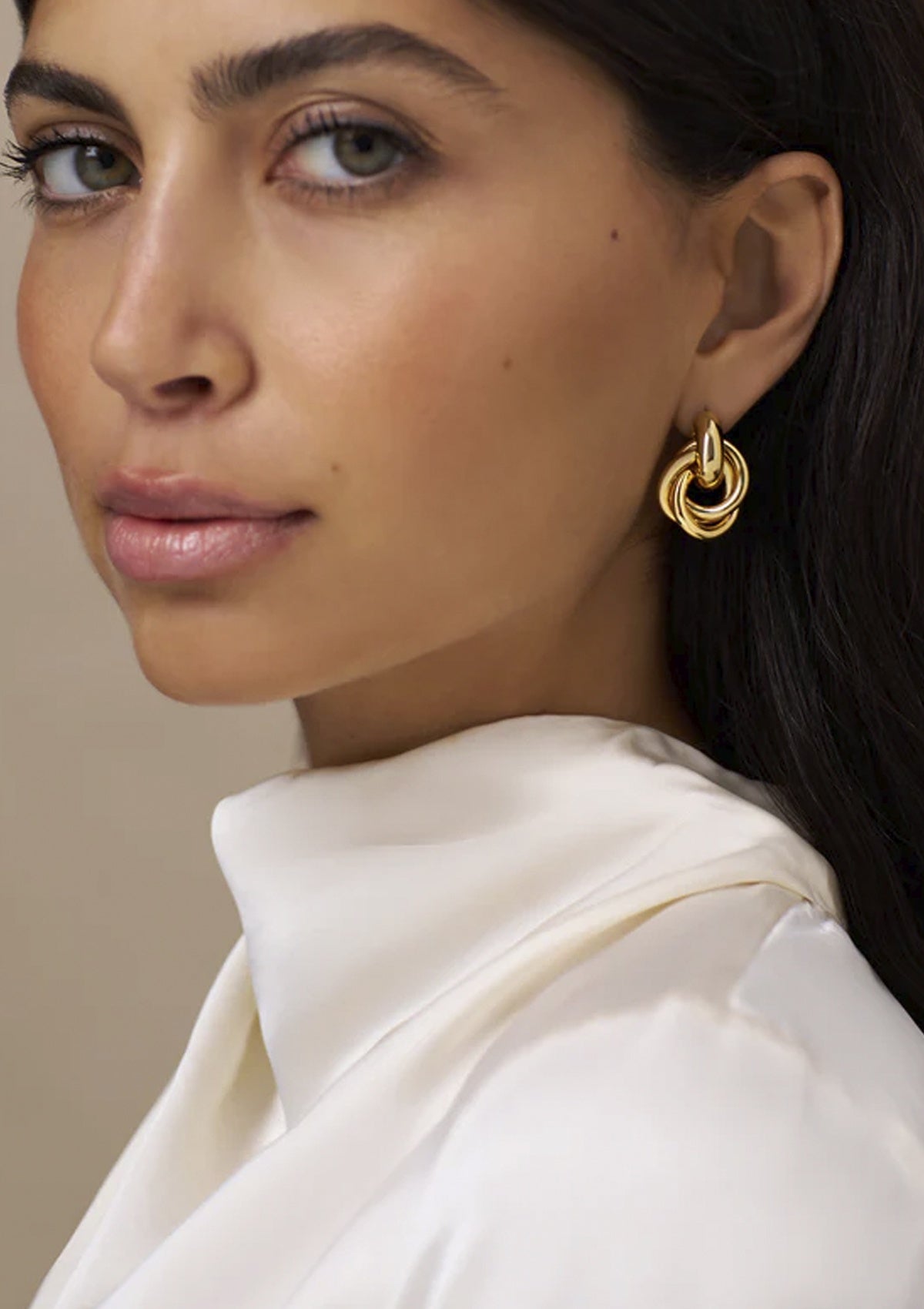 Orelia Statement Interlocking Earrings Gold