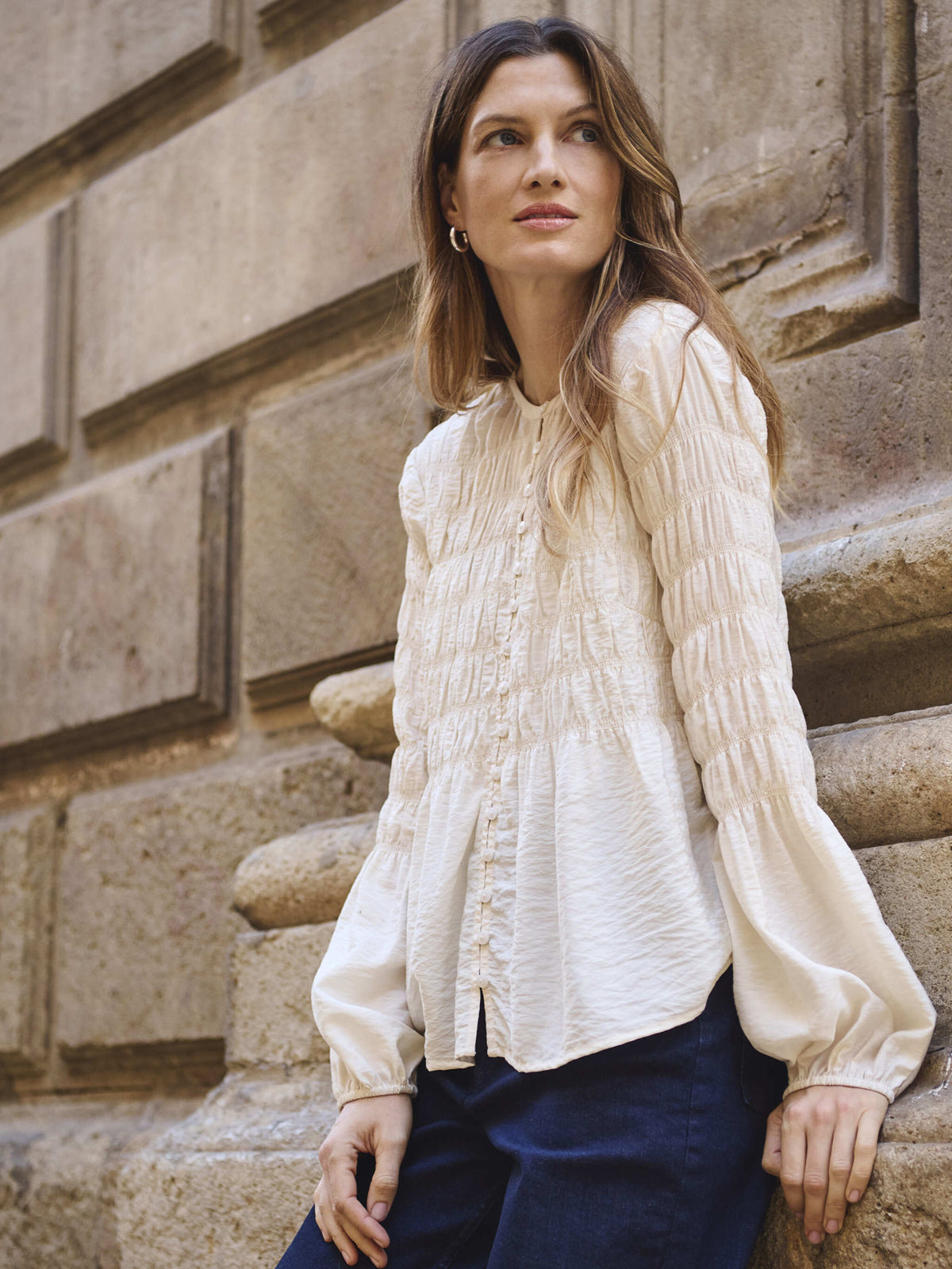 Part Two SiffePW Blouse Eggnog