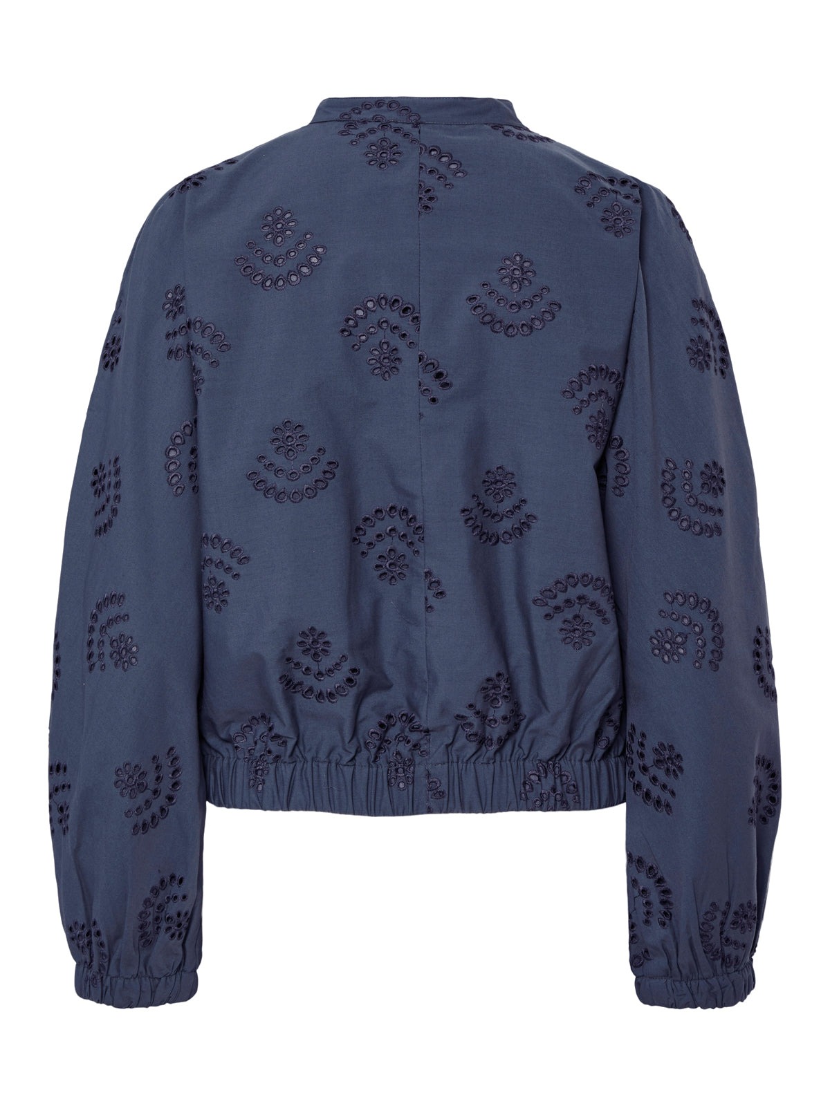 Pieces Broderie Anglaise Bomber Jacket Navy