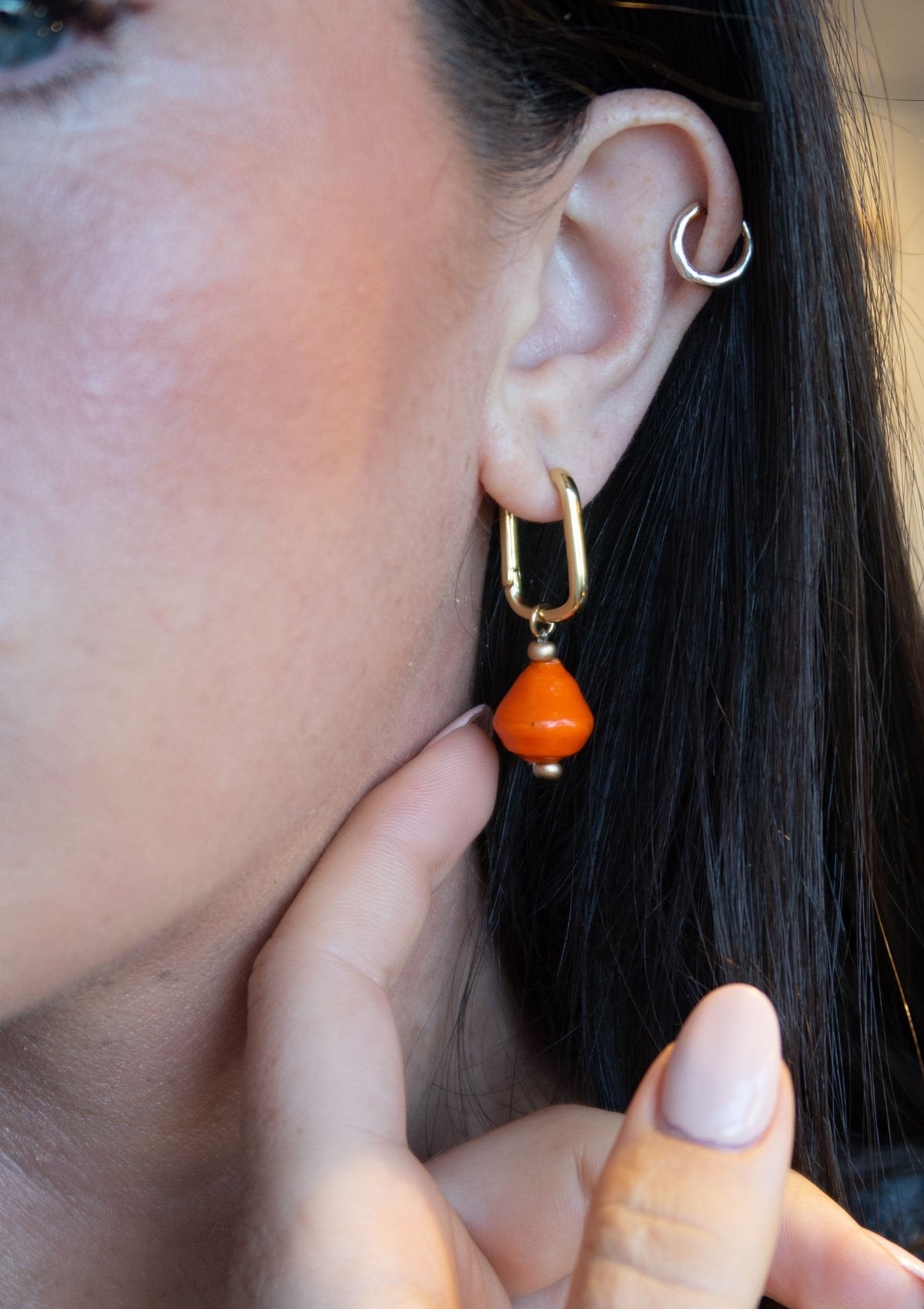Paperchain Dee Earrings Orange