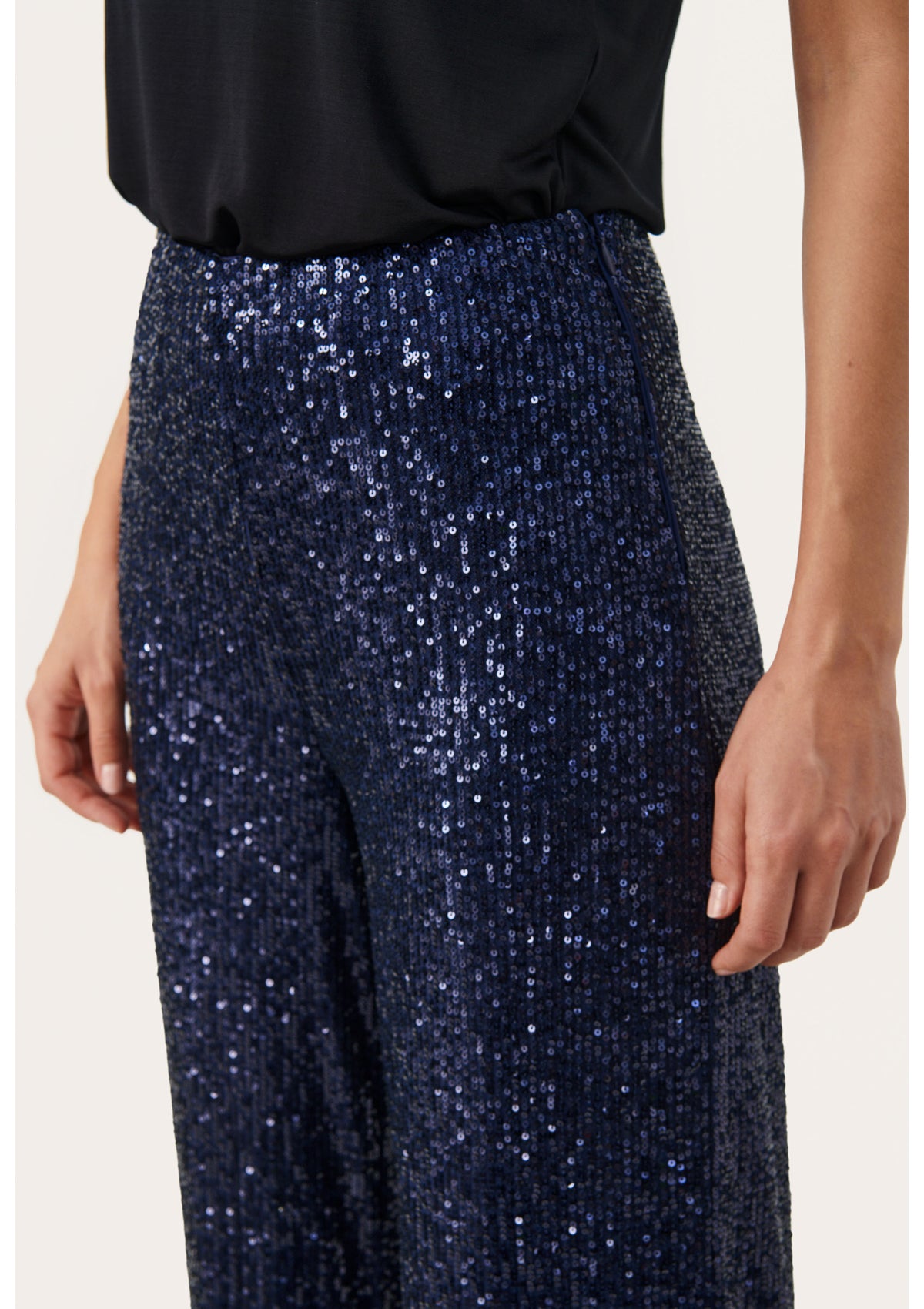 Part Two Tatiana Sequin Trousers Midnight Sail Blue