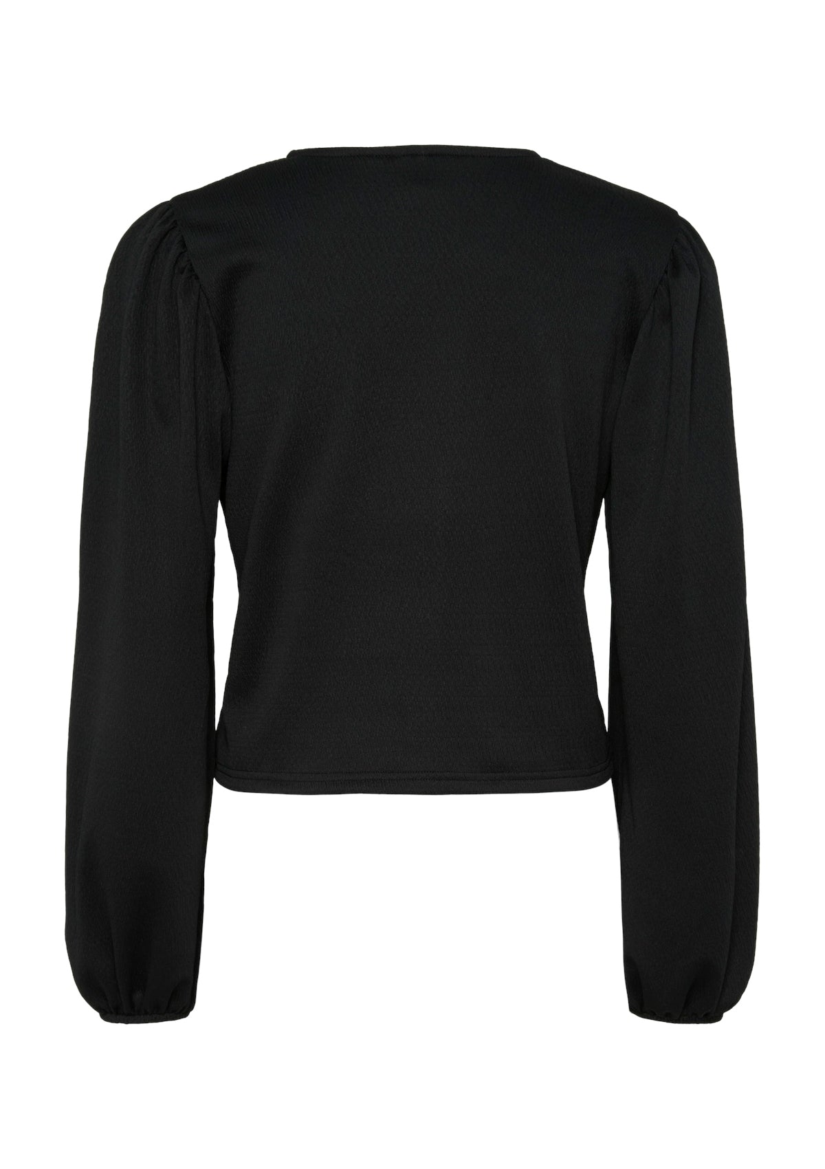 Pieces O-Neck Tie Top Black