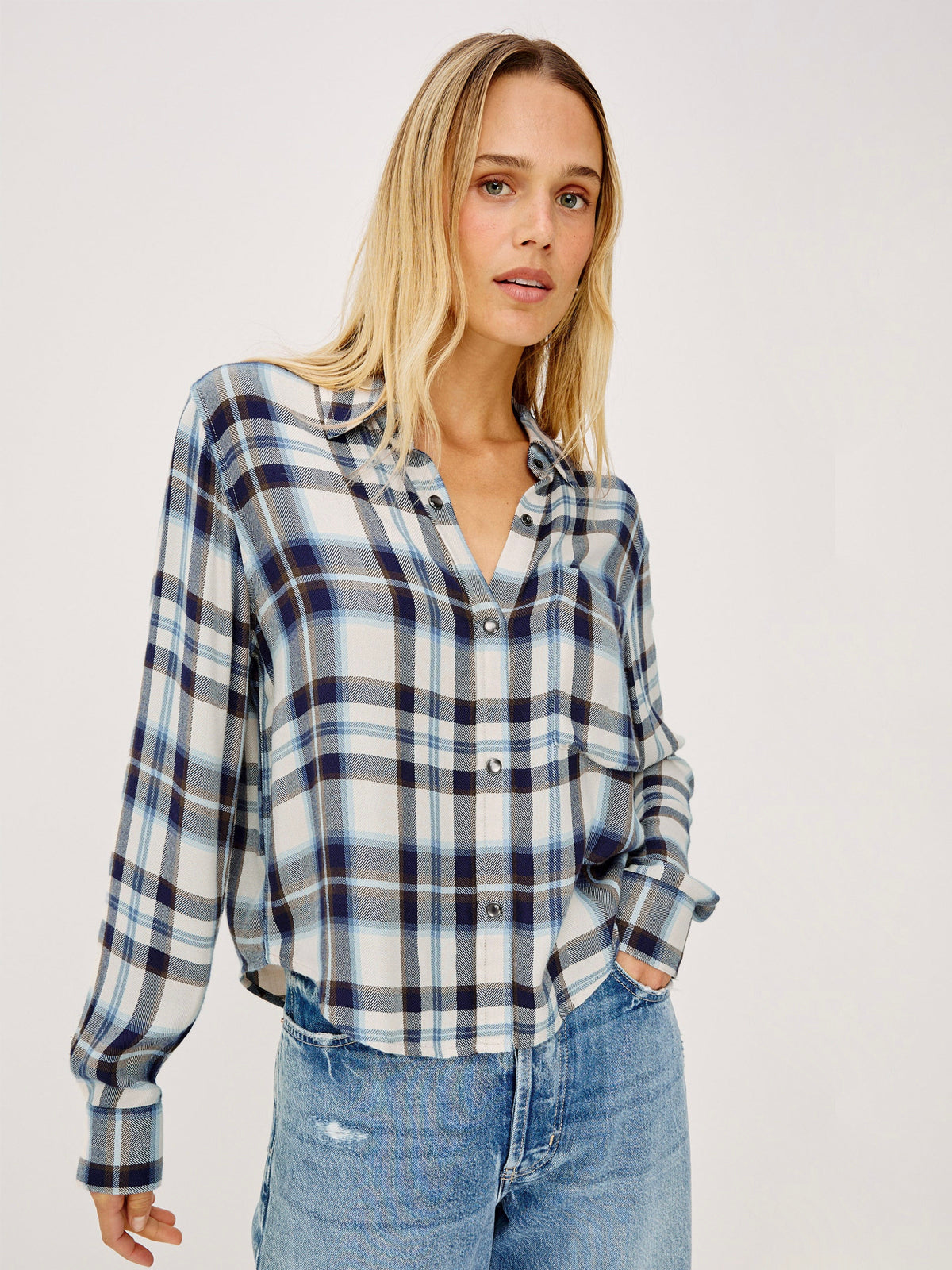 Rails Mailn Shirt Ecru Midnight