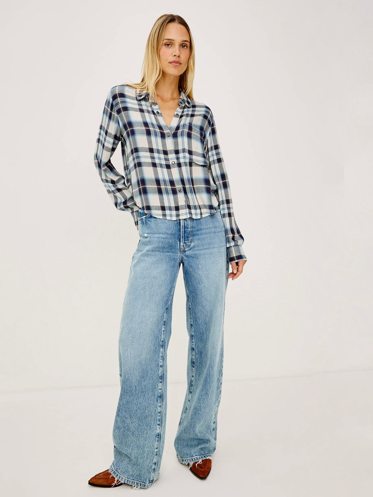 Rails Mailn Shirt Ecru Midnight