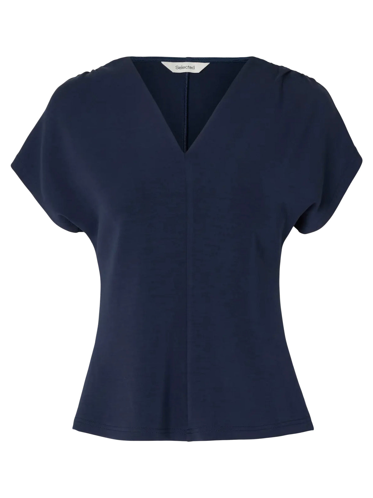 Selected Gathered Short Sleeve Sweat Top