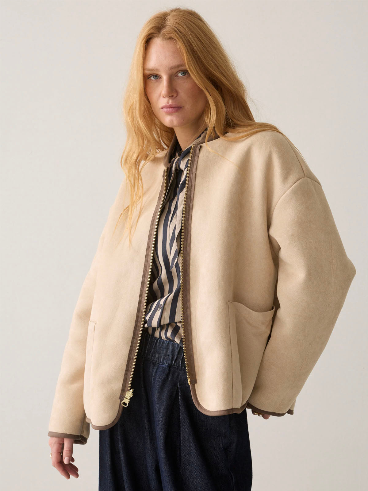 Summum Reversible Teddy Jacket Creme