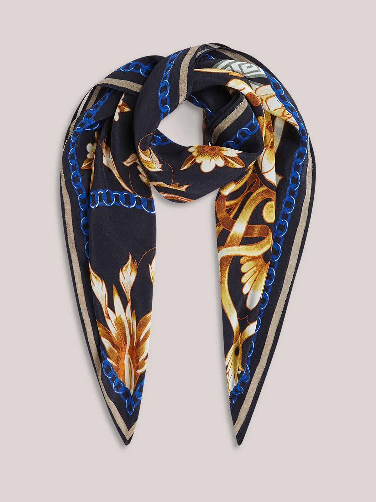Summum Satin Chain & Floral Scarf