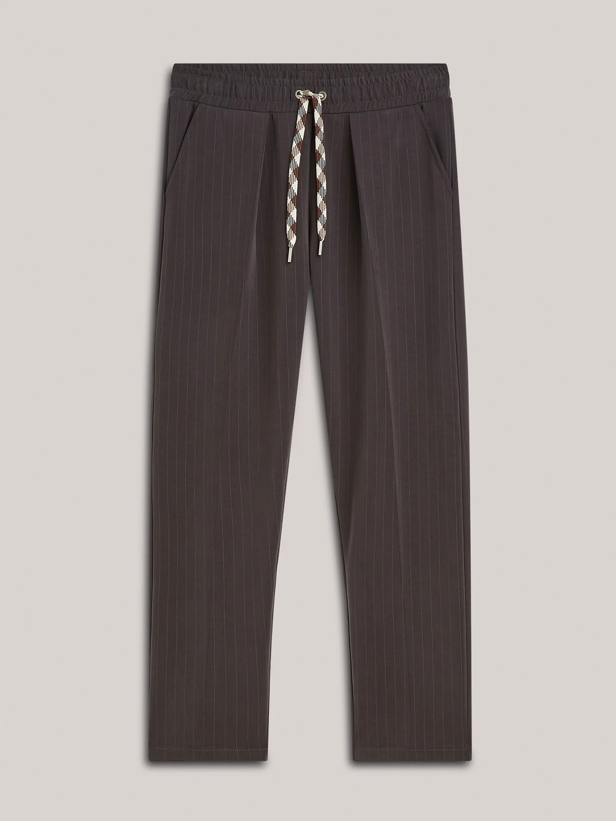 Summum Tapered Pinstripe Trousers Brown