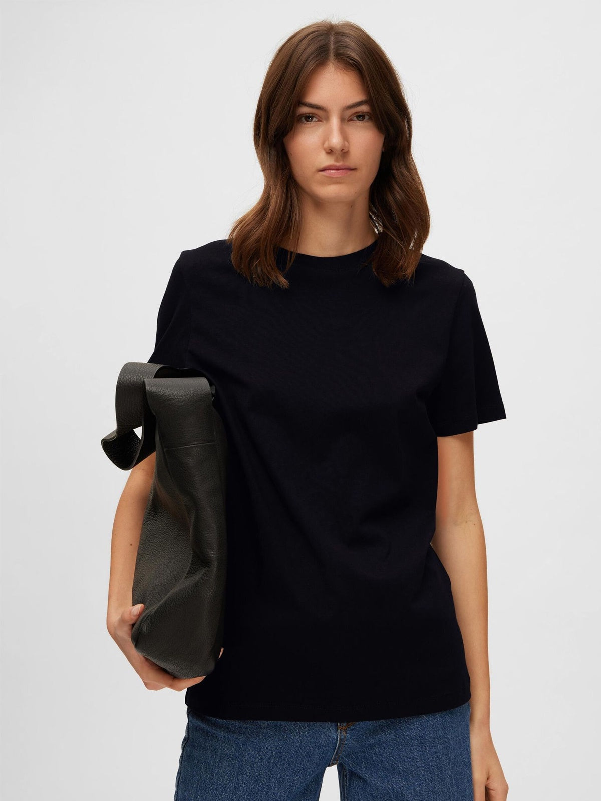 Selected Femme Essential O-Neck T-Shirt Black