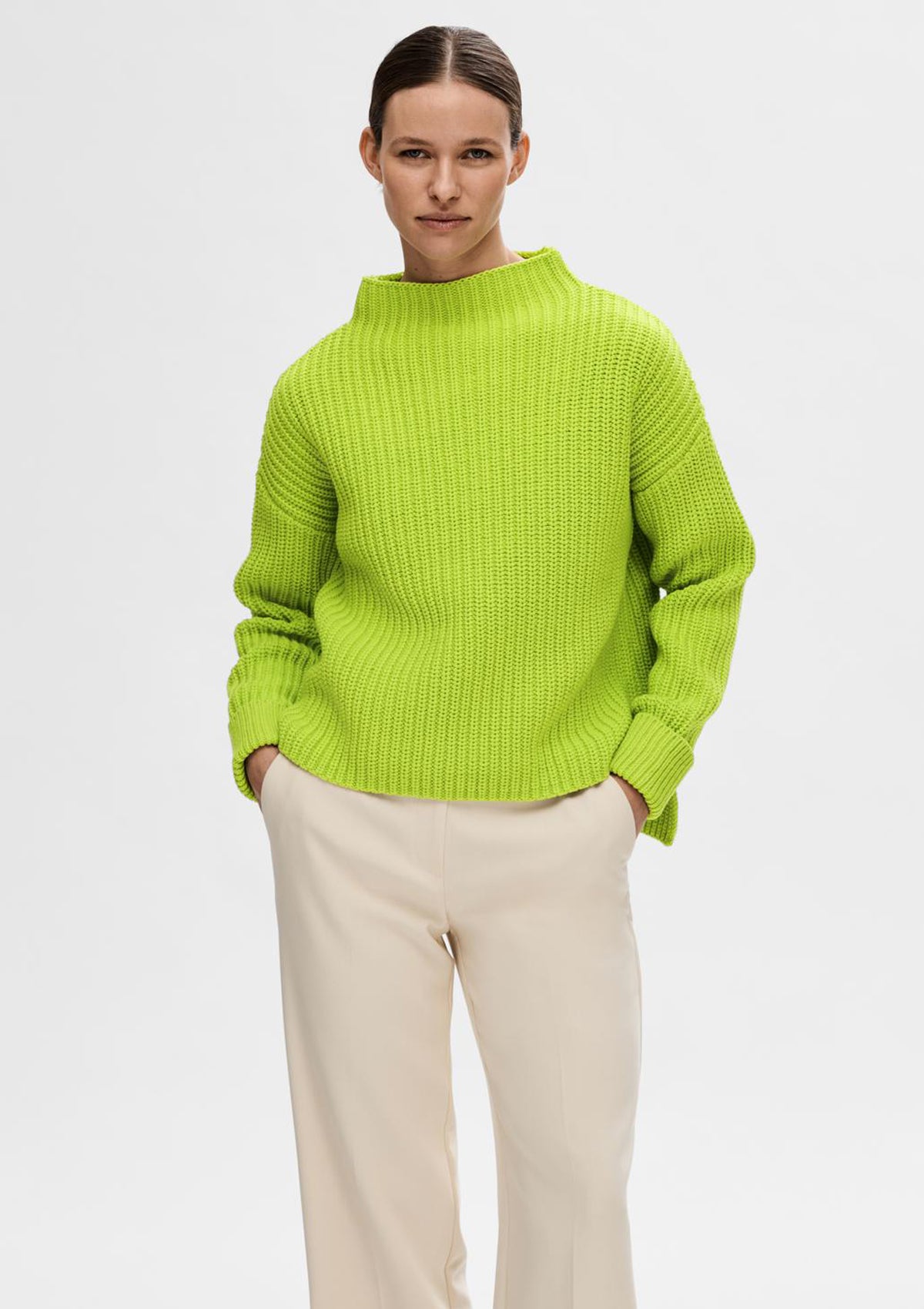 Selected Femme Selma Knit Pullover Lime