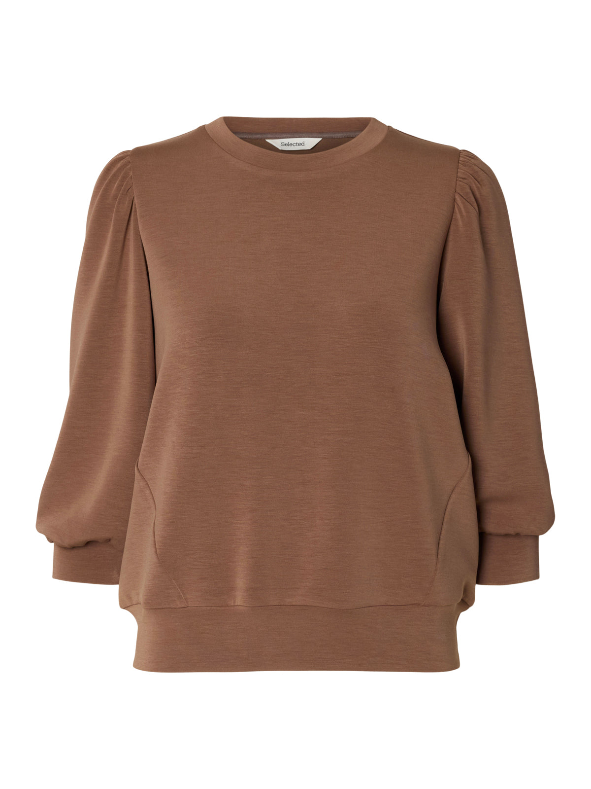 Selected Femme 3/4 Sweat Top Chocolate