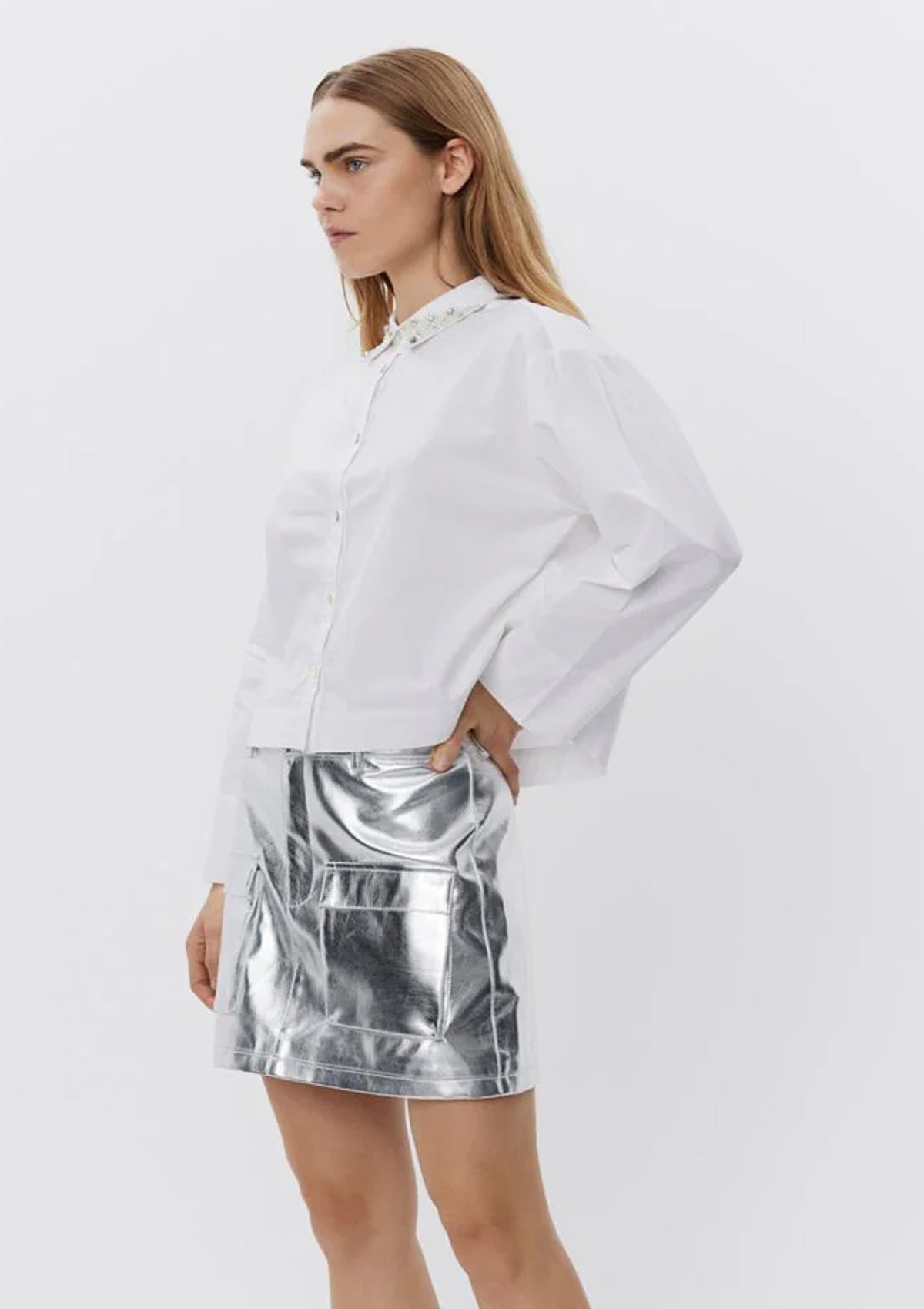 Sofie Schnoor Embellished Collar White Shirt