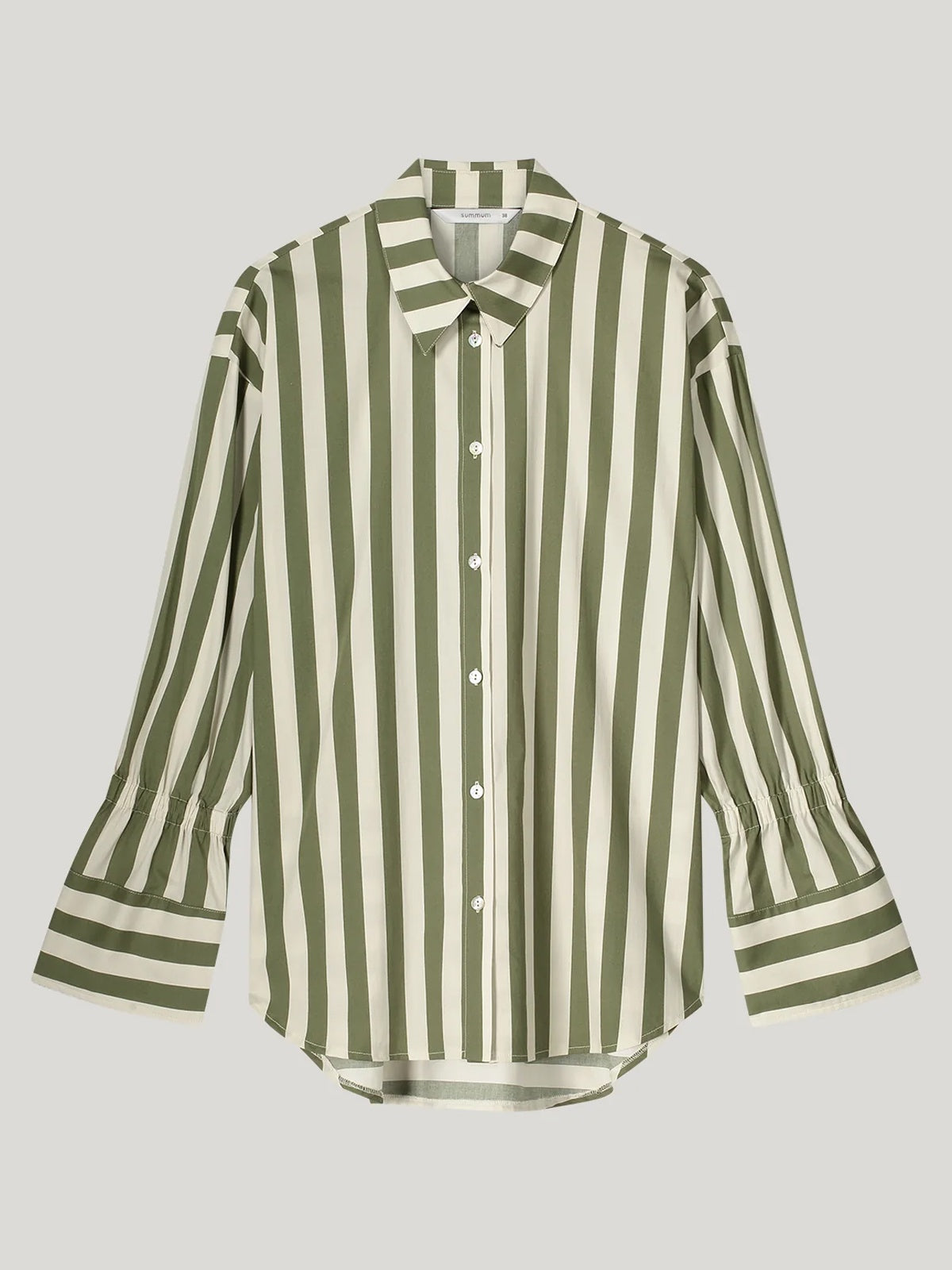 Summum Printed Stripe Blouse Combat Green