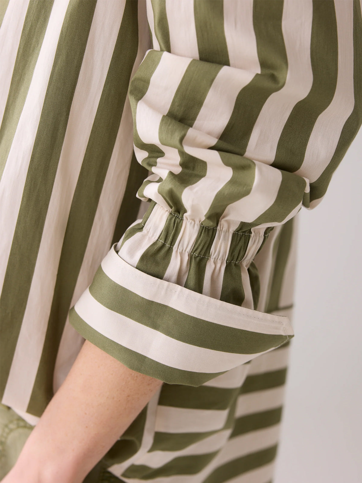 Summum Printed Stripe Blouse Combat Green