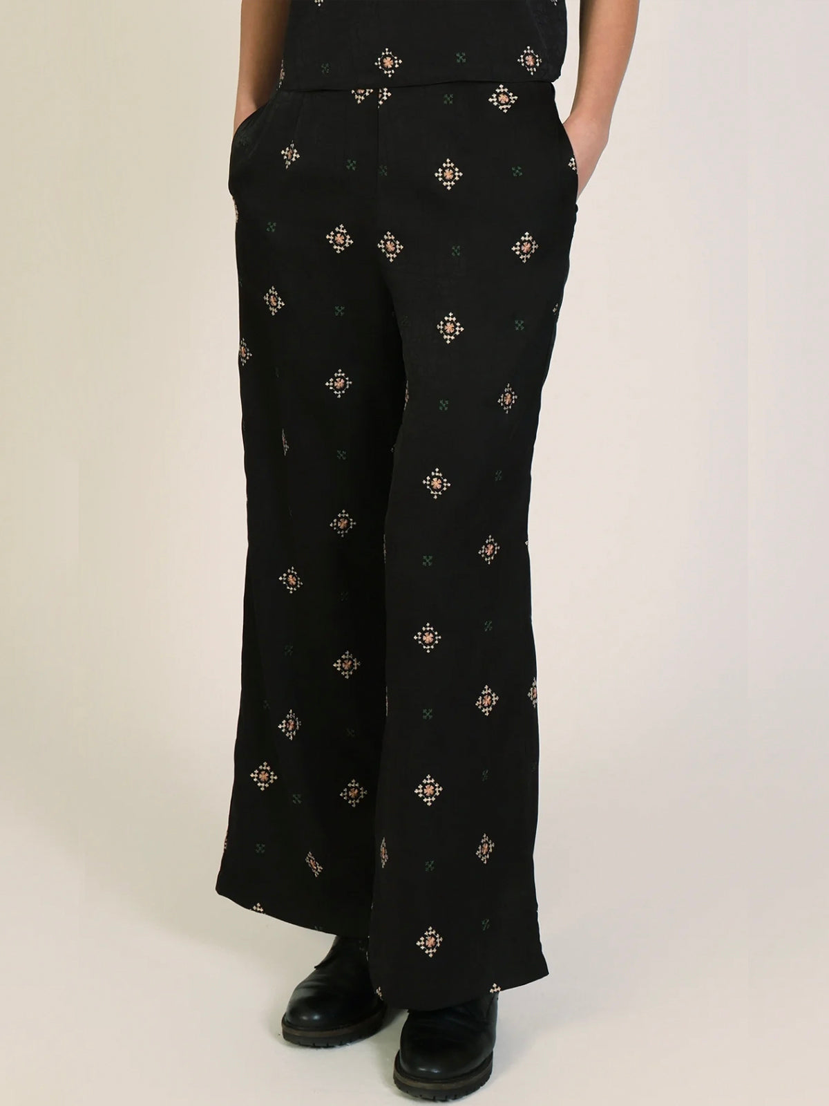 Traffic People Sacred Silence Edith Black Embroidered Trousers