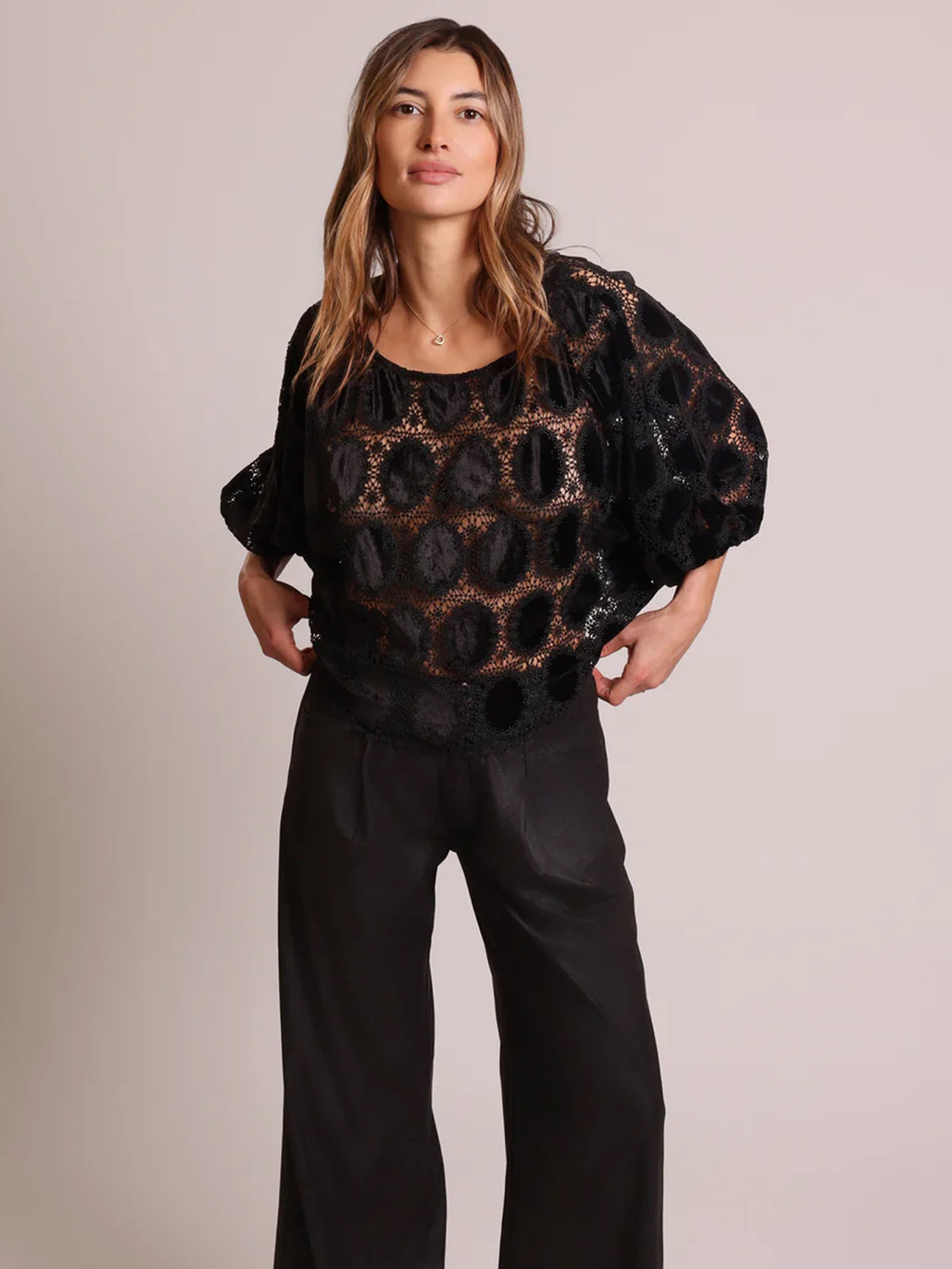 Traffic People The Great Silence Bloom Blouse Black