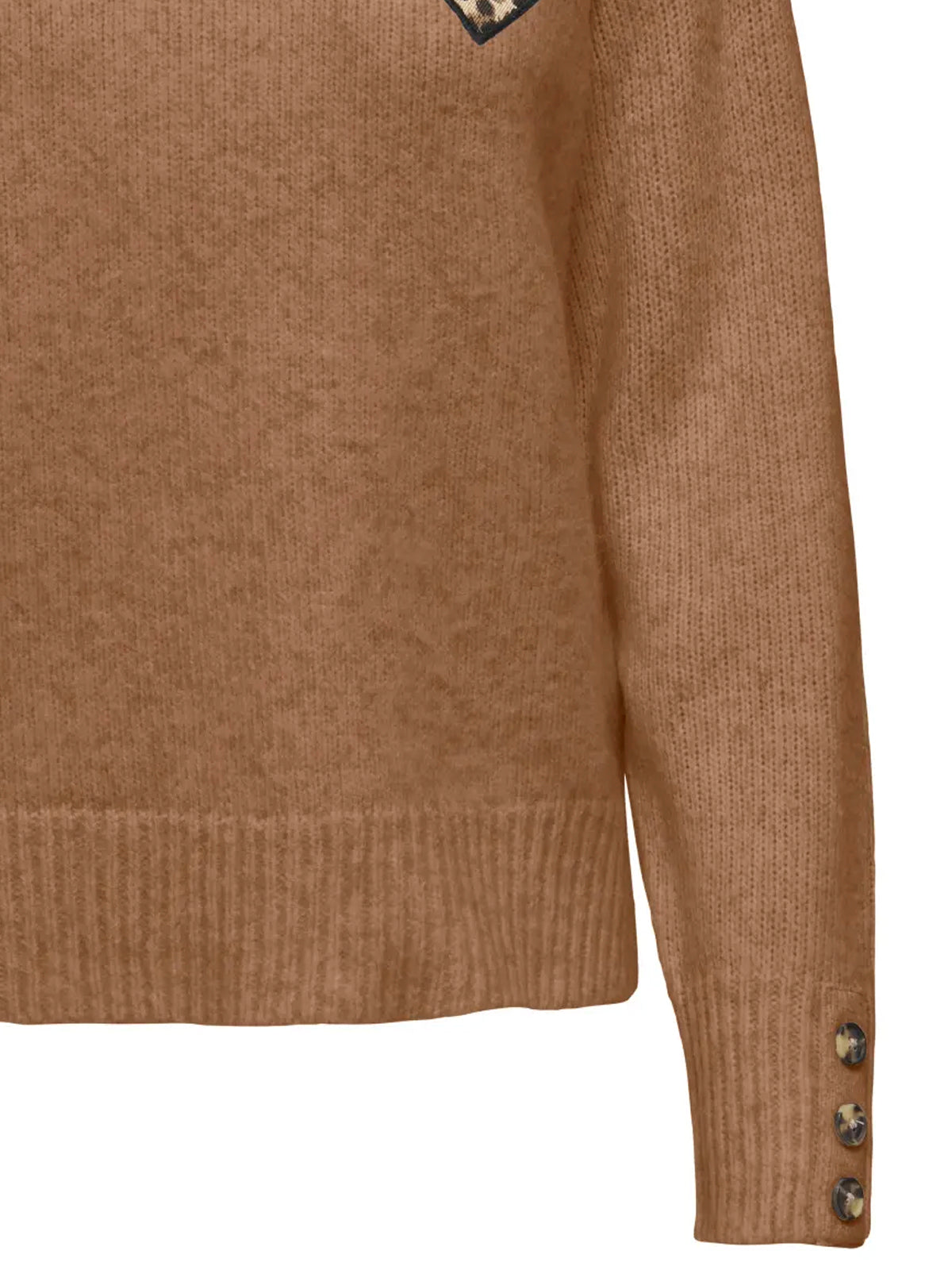Embroidered Heart Motif Knit Jumper Toasted Coconut