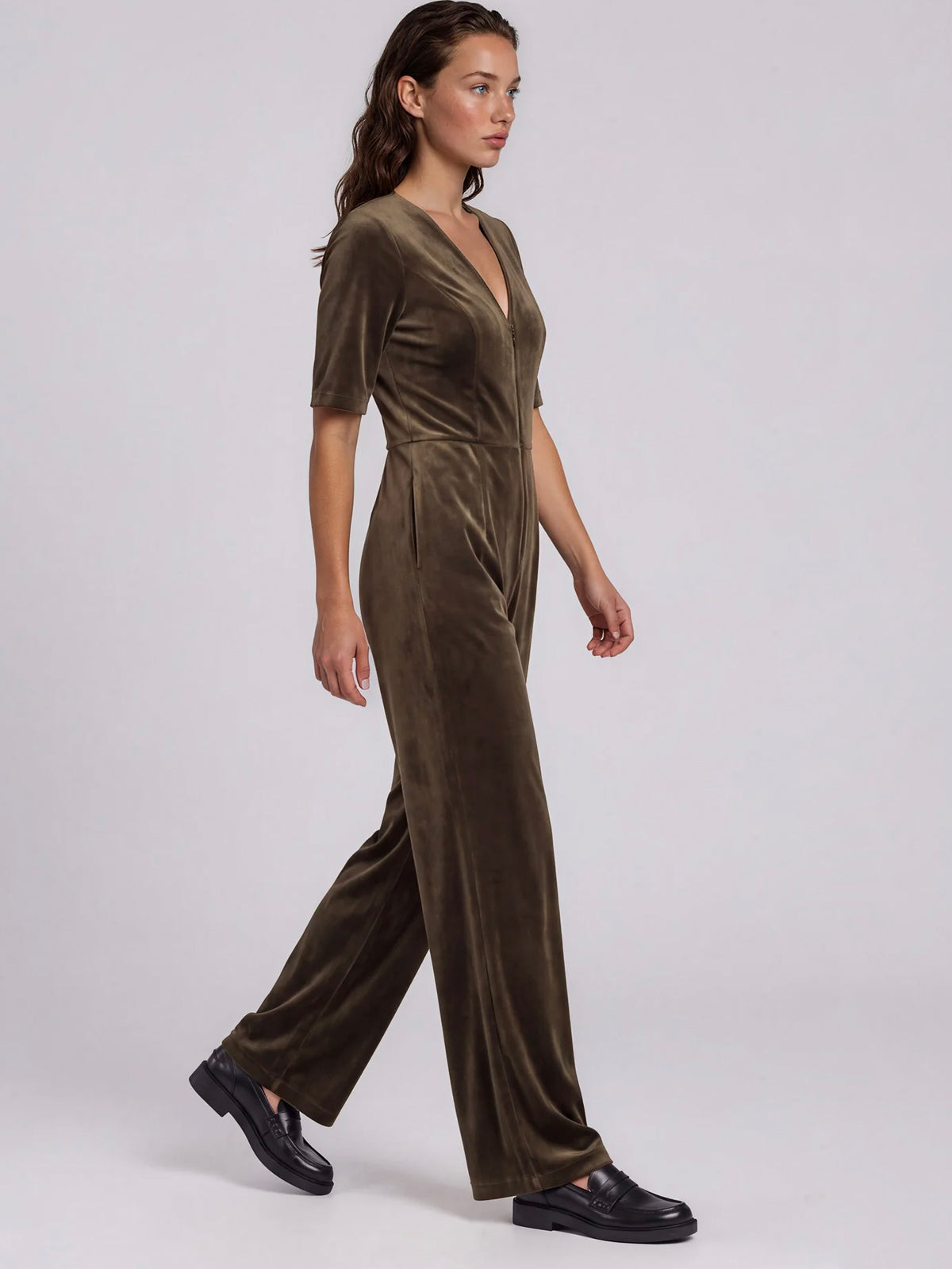 Traffic People Clan Fine Cord Jumpsuit Brown