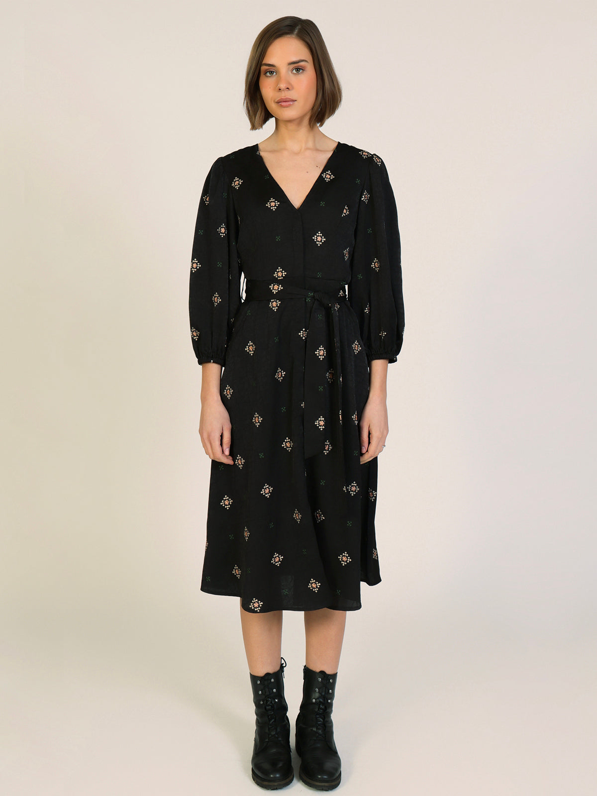 Traffic People Sacred Silence Lulu Midi Dress Black