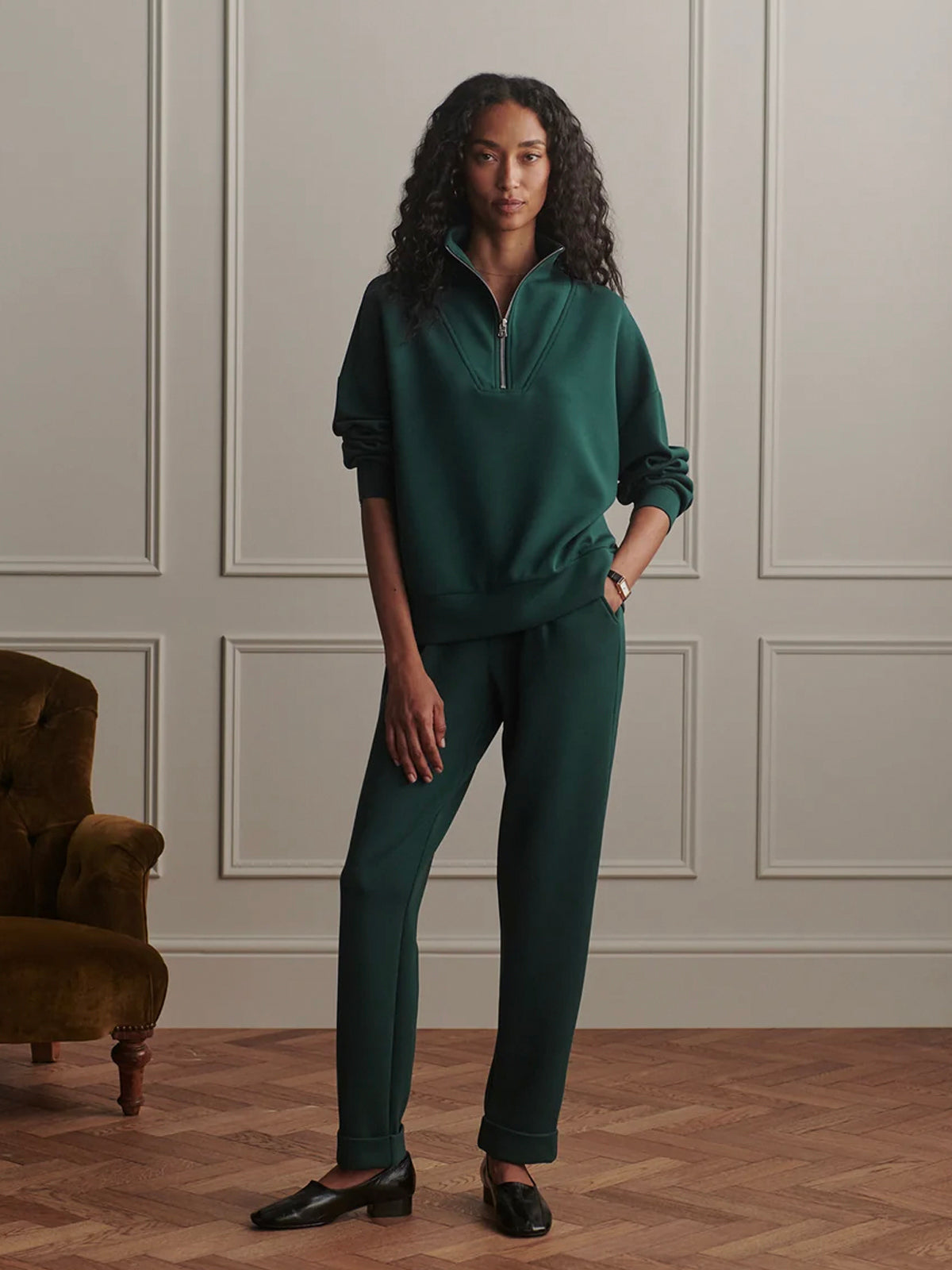 Varley Hawley Half Zip Sweat Ponderosa Pine
