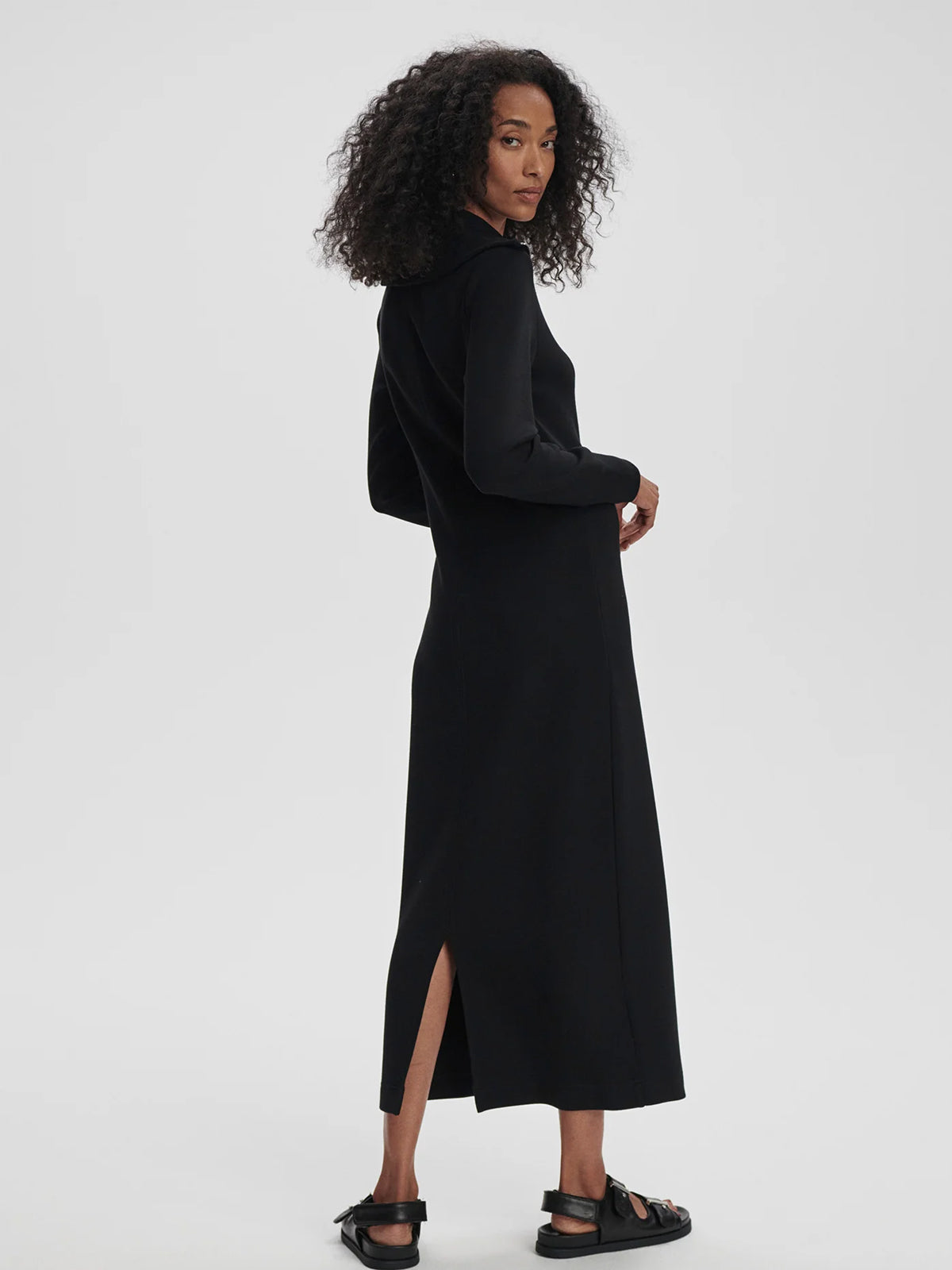 Varley Alexis Midi Dress Black