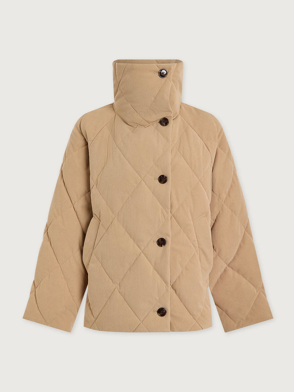 Varley Evren Short Quilted Coat Light Taupe