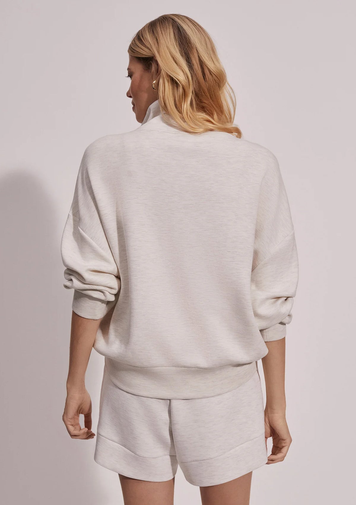 Varley Hawley Half Zip Sweat Ivory Marl