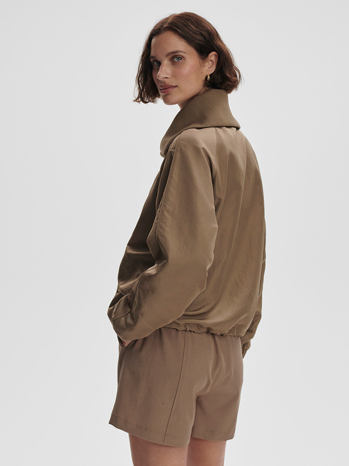 Varley Morven Blouson Jacket Taupe Stone