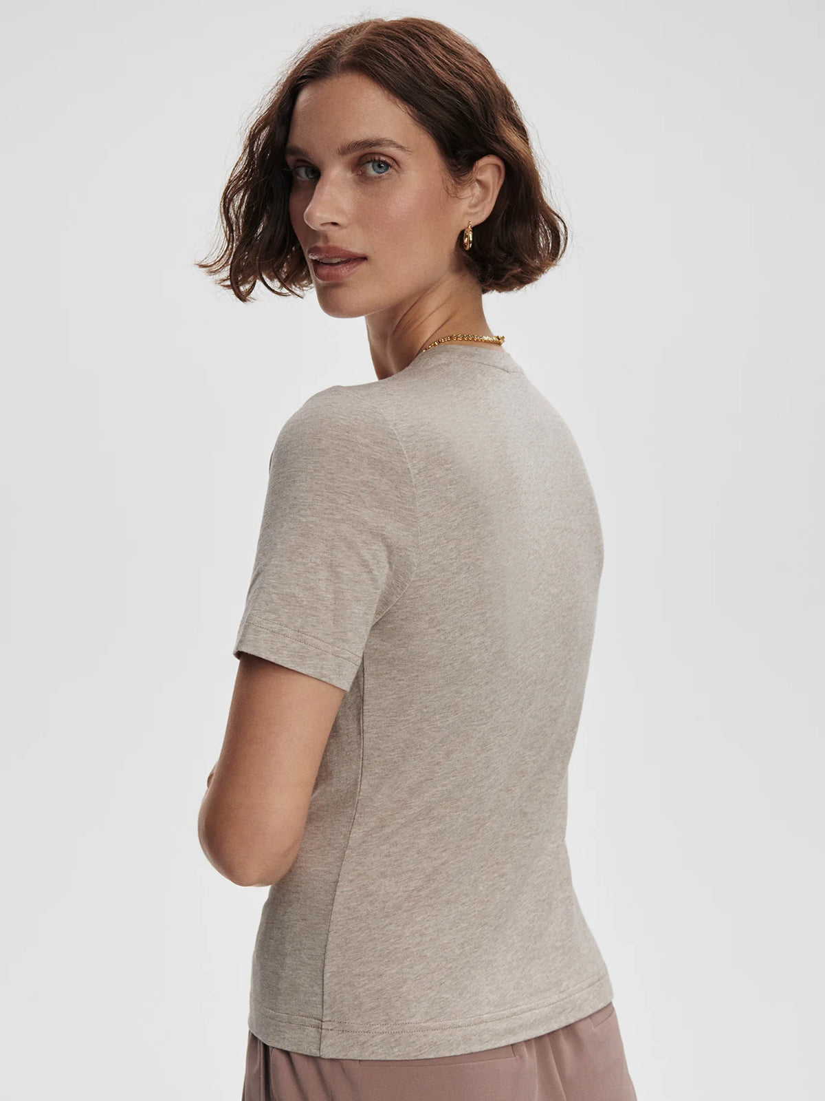 Varley Regina Fitted Tee Taupe