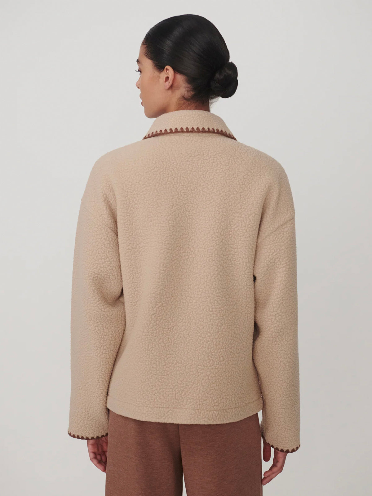 Varley Ruiko Zip Through Fleece Light Taupe