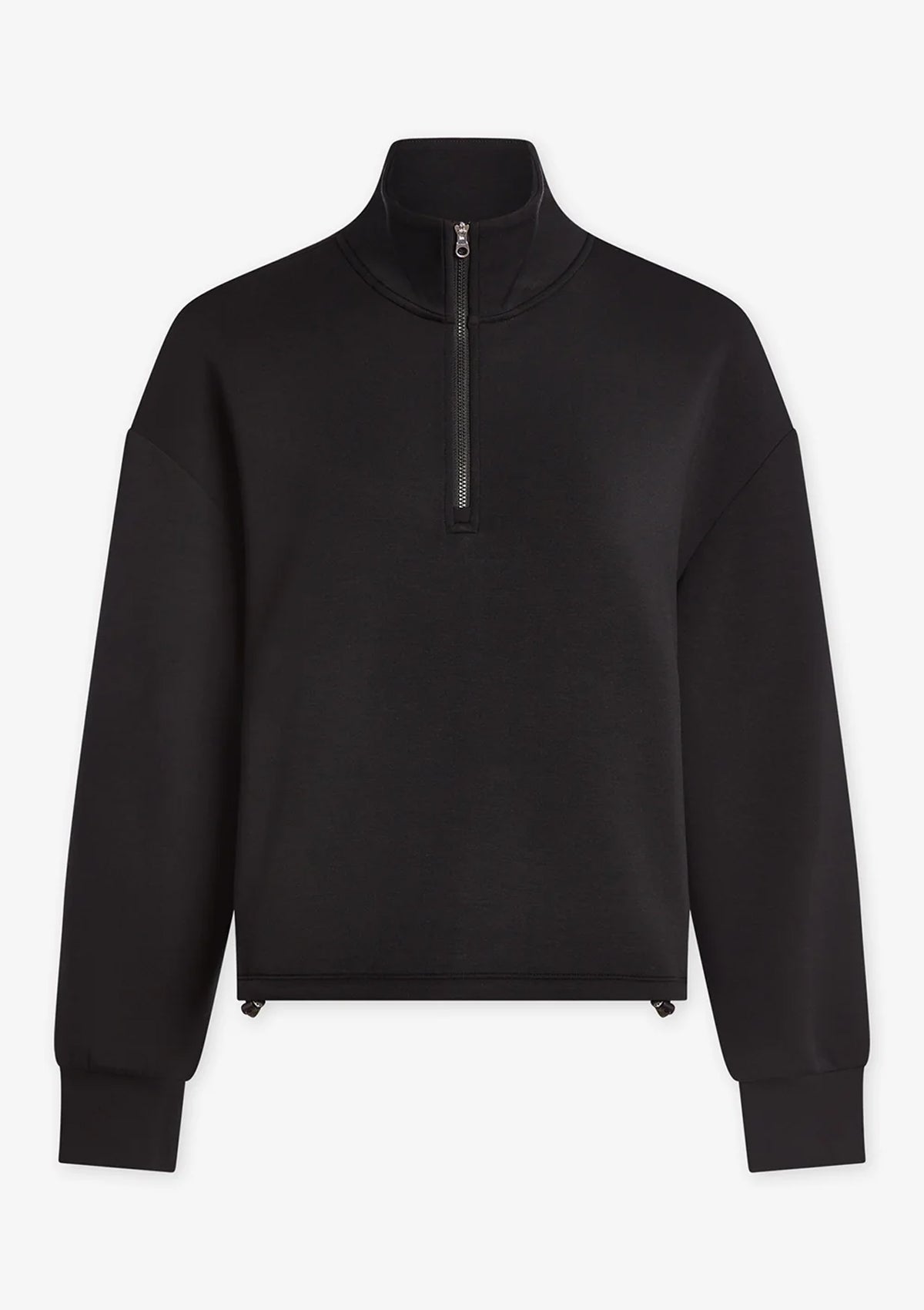 Varley Sian Cropped Half Zip Midlayer Black