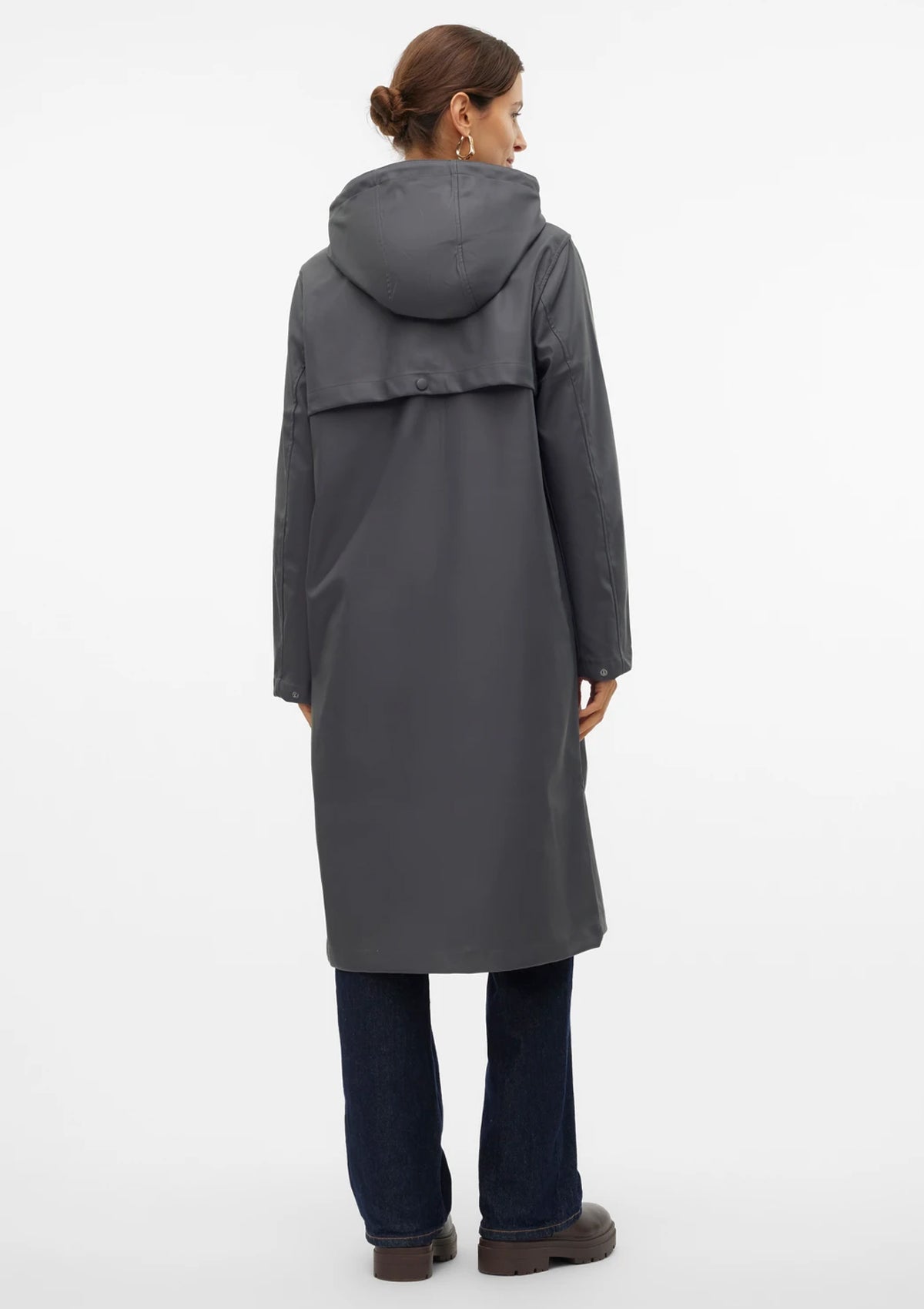 Malou Coated Raincoat Asphalt Grey