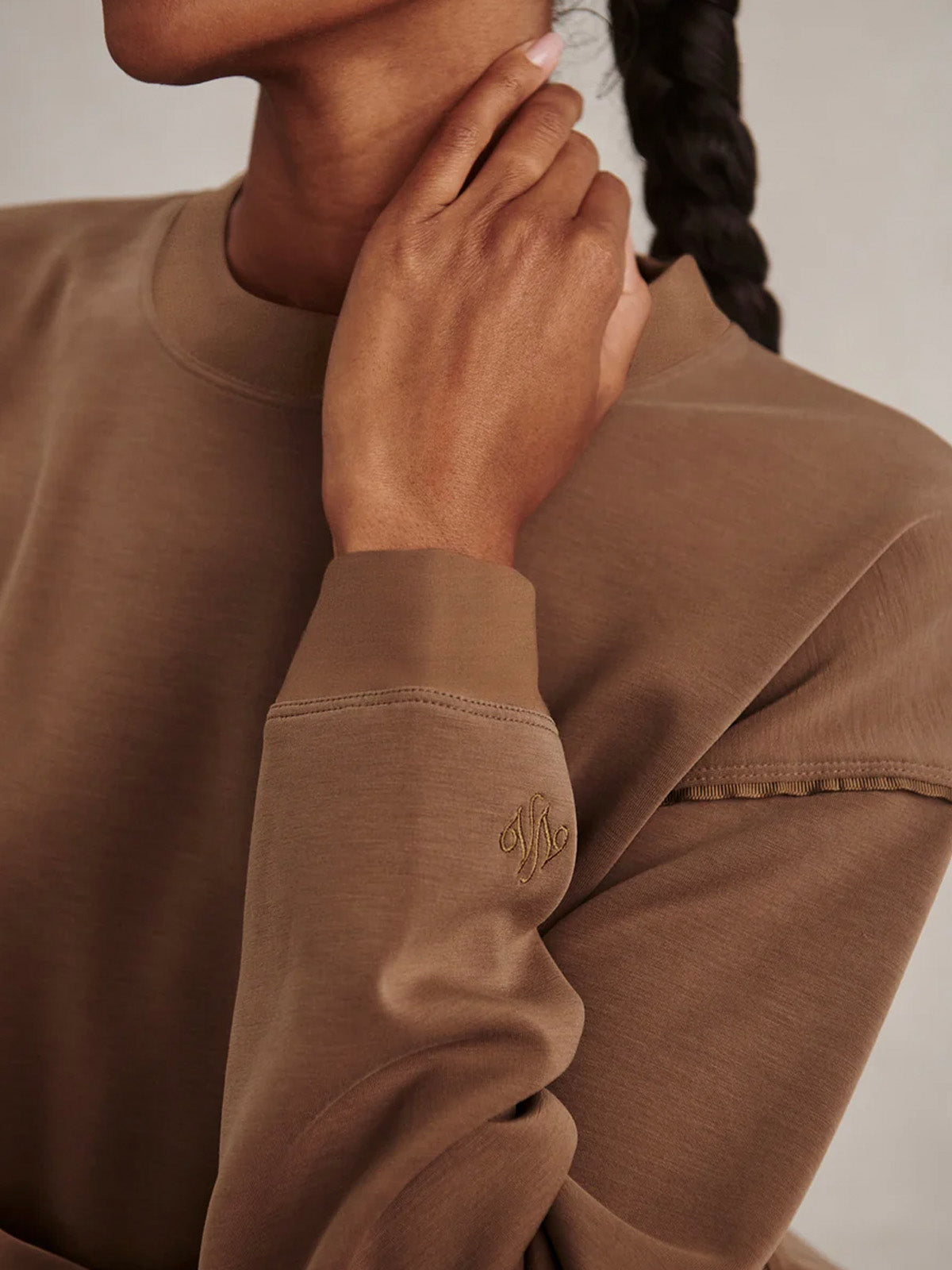 Varley Coralie Crew Neck Sweat Teak Olive
