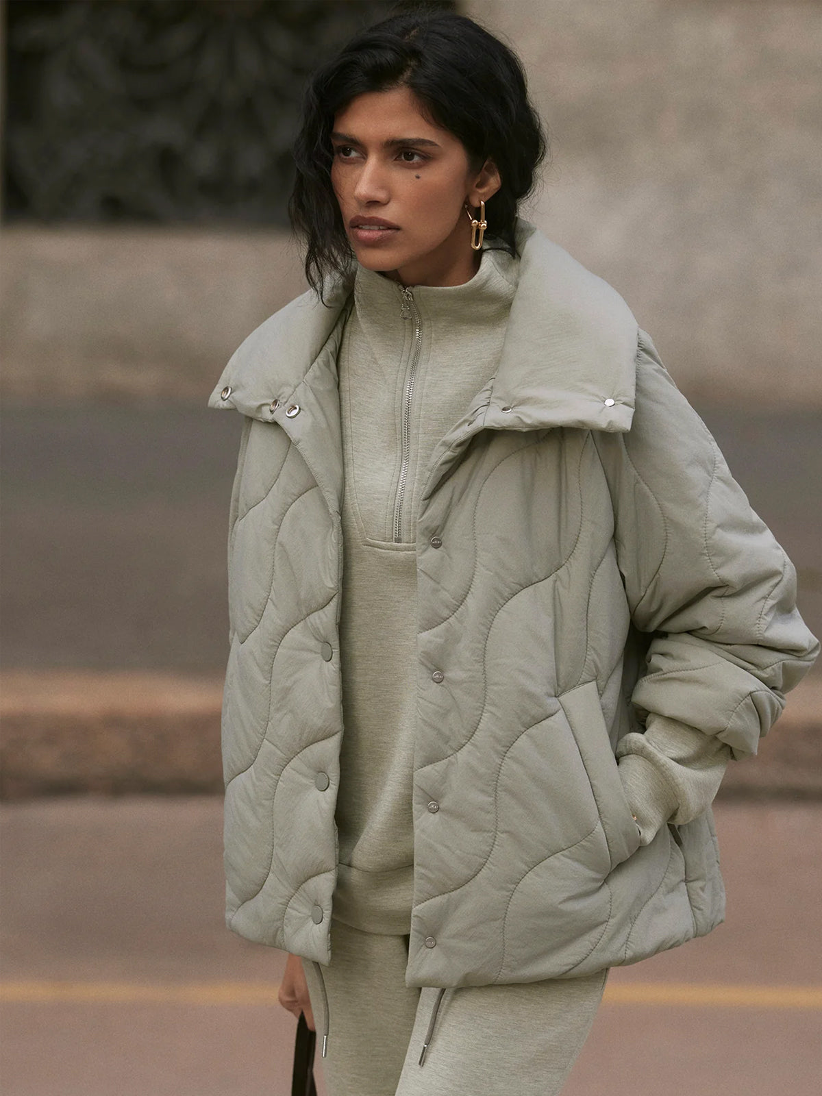 Varley Fabia Quilted Jacket Shadow