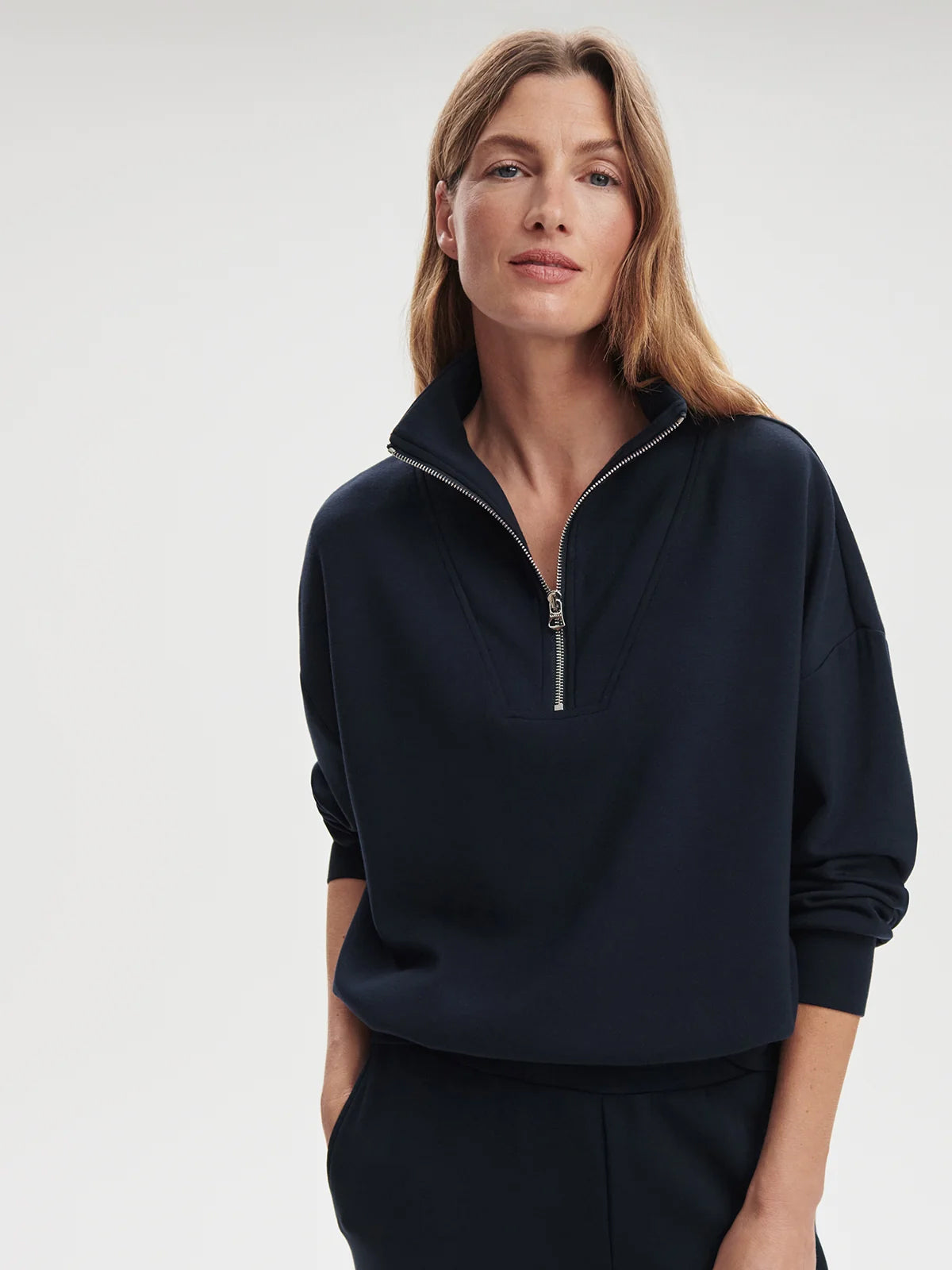 Varley Hawley Half Zip Sweat Navy