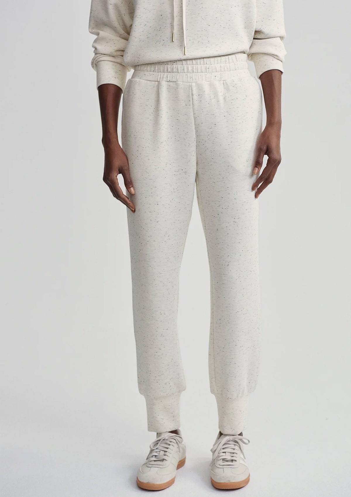 Varley The Slim Cuff Pant 27.5 Ivory Marl Fleck