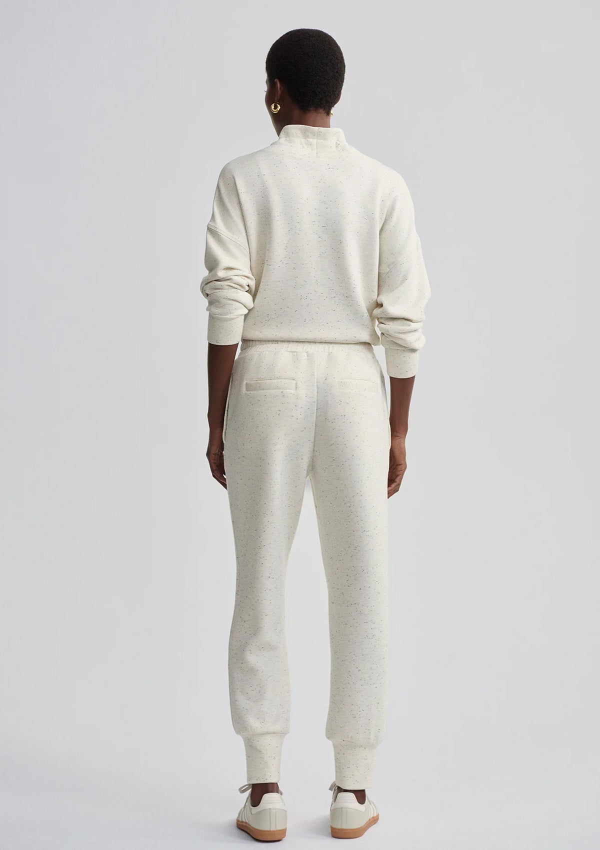 Varley The Slim Cuff Pant 27.5 Ivory Marl Fleck